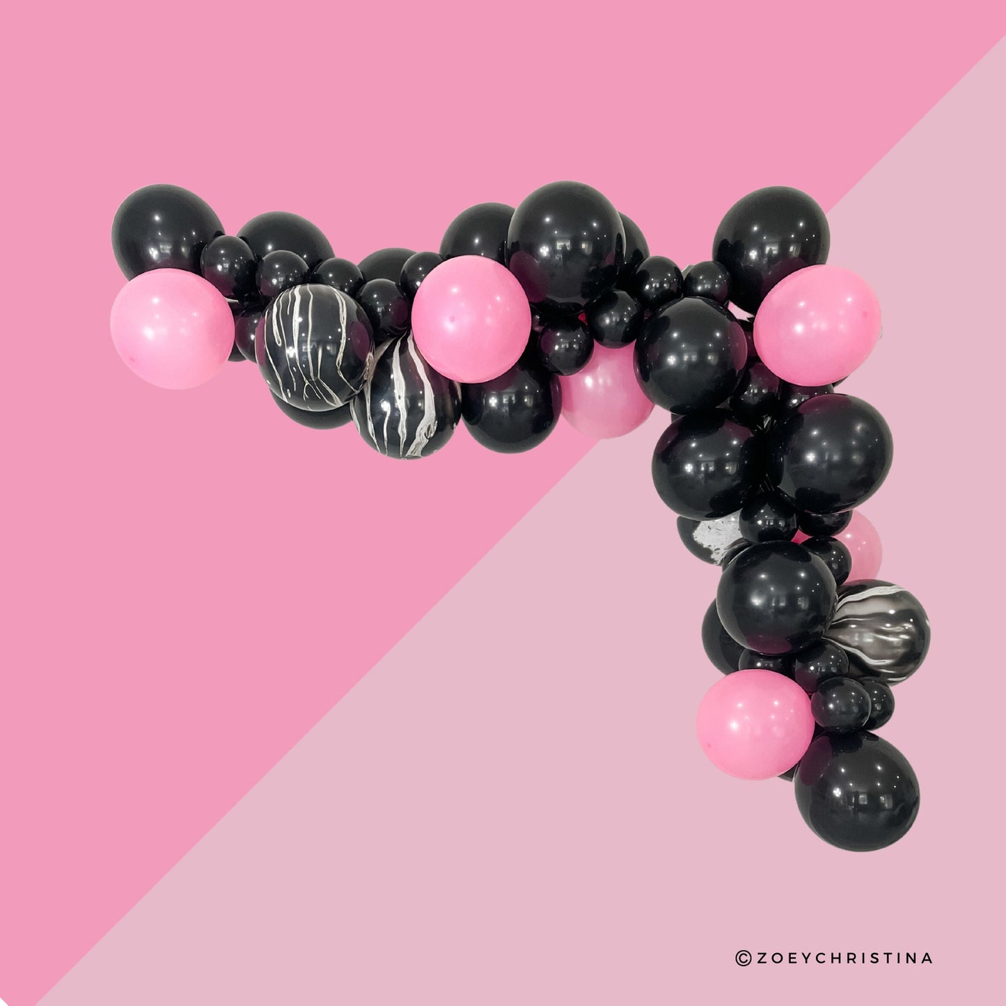 Pink & Black Balloon Garland Kit – Gothic Glam Party Decor for Birthdays & Bachelorettes