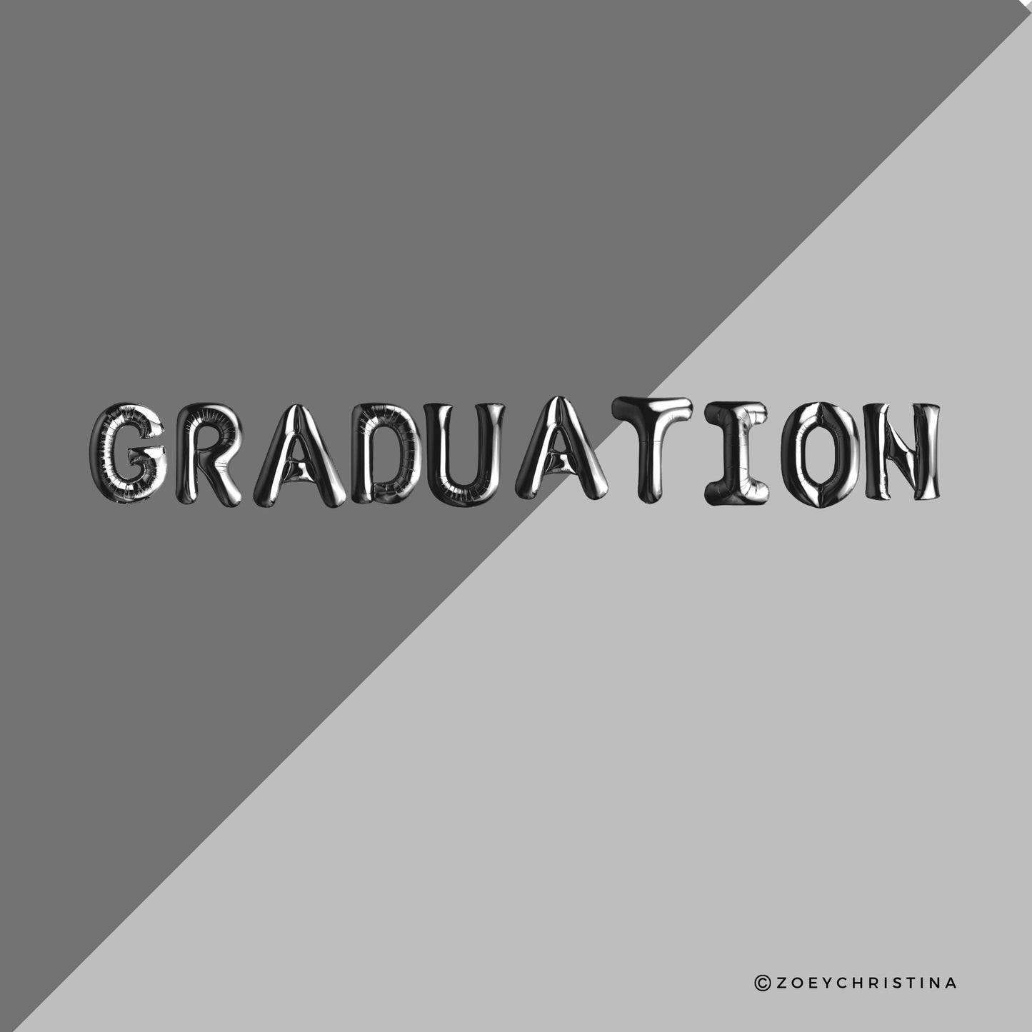 High School Graduation Foil Letter Balloon Kits – 16" Air-Fill Letters