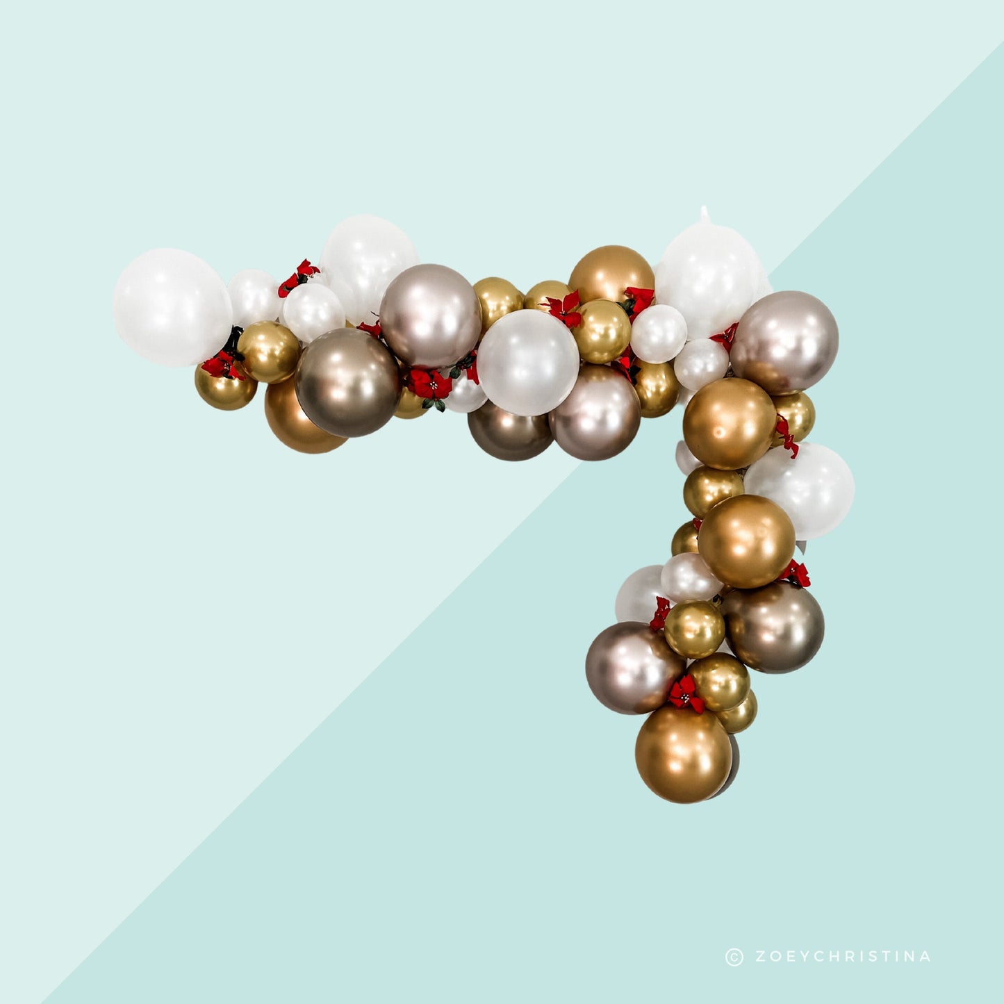Luxury Holiday Balloon Garland – Champagne Gold & Winter Wedding Decor