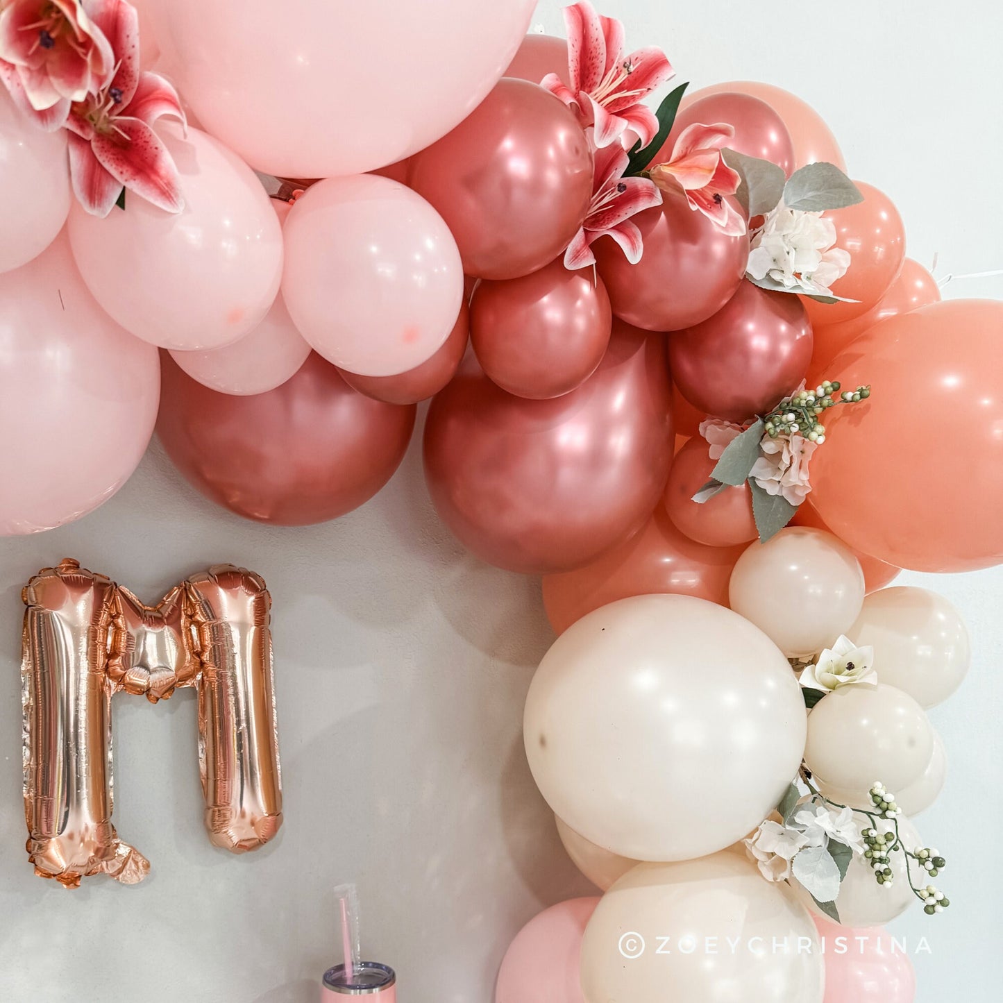 Mother’s Day Balloon Garland Kit – Rose Gold & Blush Pink Balloon Arch
