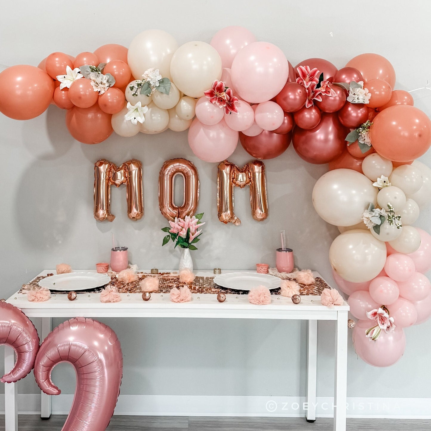 Mother’s Day Balloon Garland Kit – Rose Gold & Blush Pink Balloon Arch