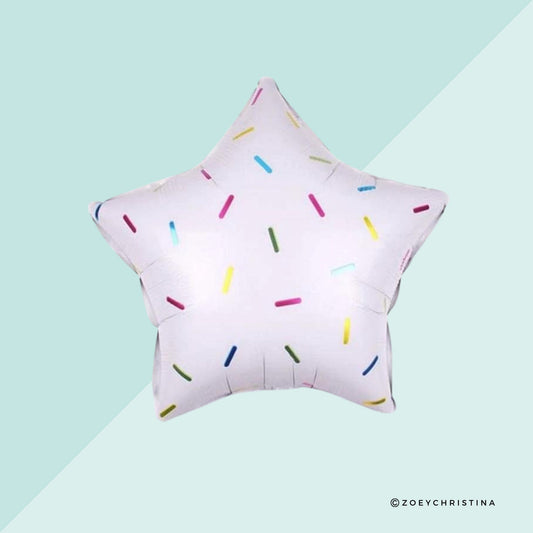 Sprinkle Star Foil Balloon – Fun Sprinkle-Themed Party Decor
