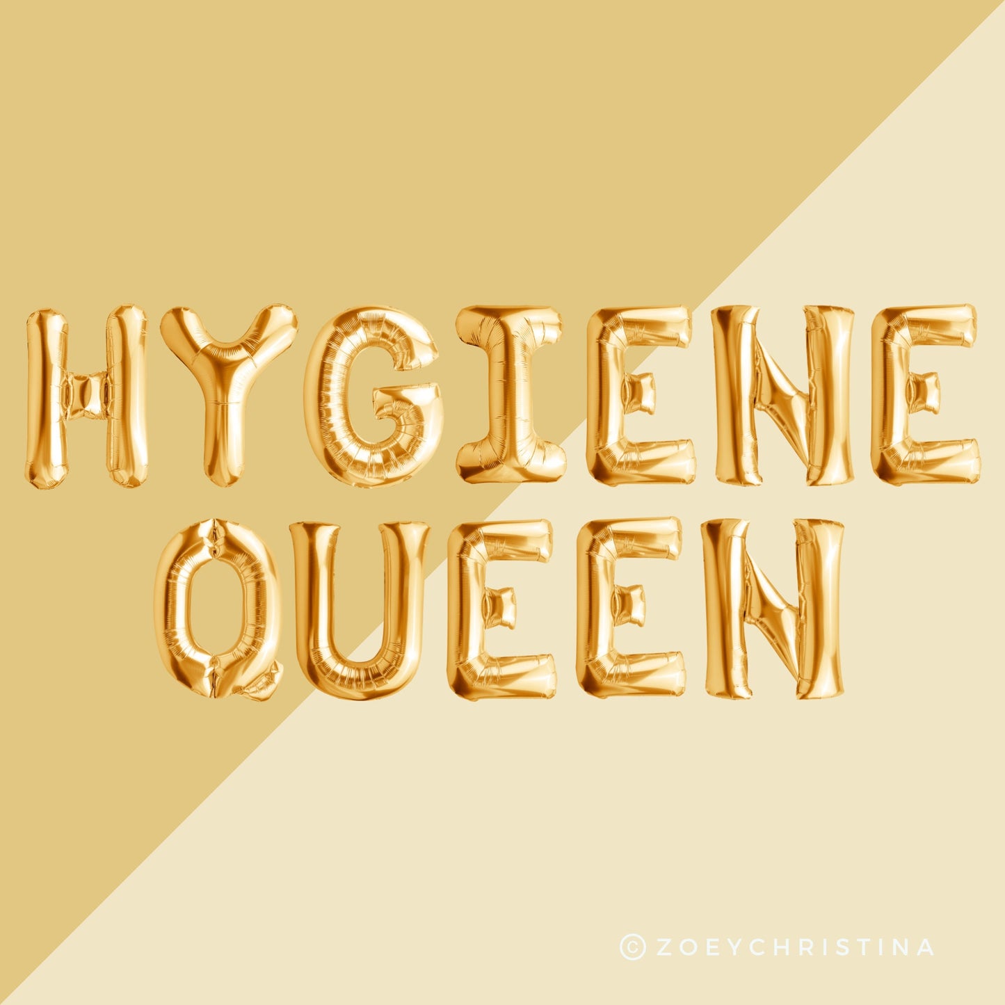 Dental-Themed Party Balloons – "RDH" & "Hygiene Queen" Foil Letter Kit