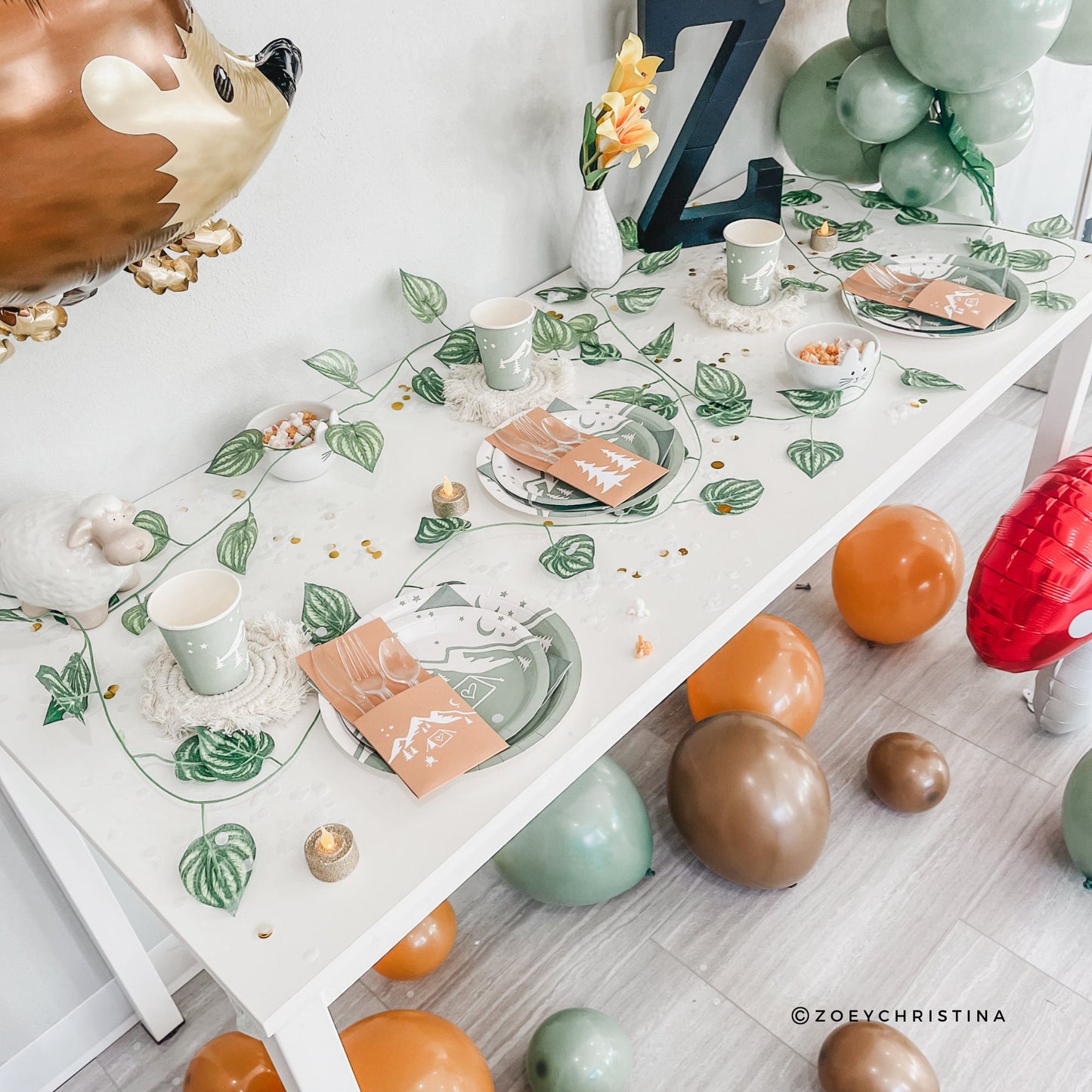 Wildwood Balloon Garland Kit – Nature-Inspired Brown, Orange & Green Party Decor