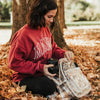 Clear Stadium Bag Backpack Purse - Festivals, Colleges, concerts sizing, Gold Aesthetic Design with Optional Tassel and Initial Patches