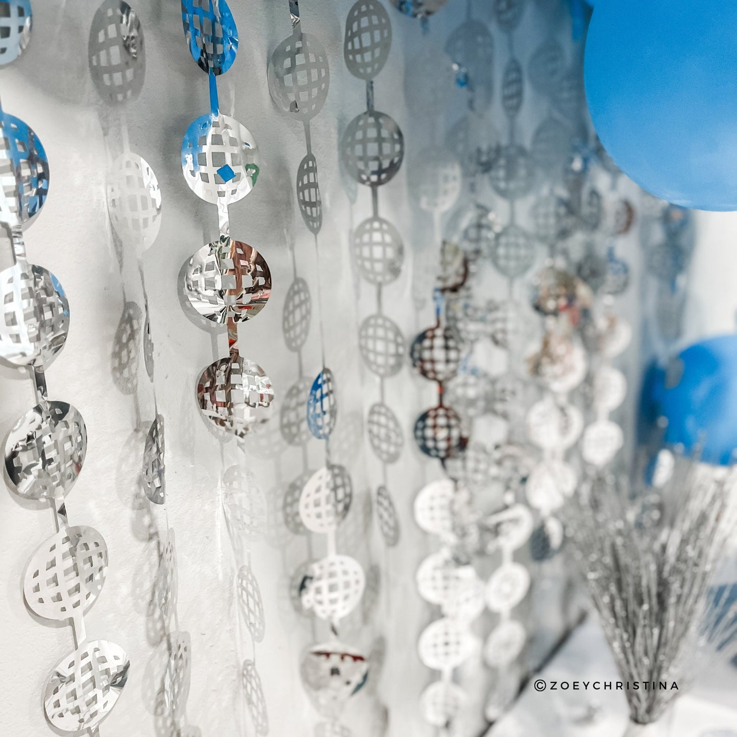 Disco Ball Foil Party Curtains – 6.5’ x 3.4’ (2 Pack) | 70s Party Backdrop