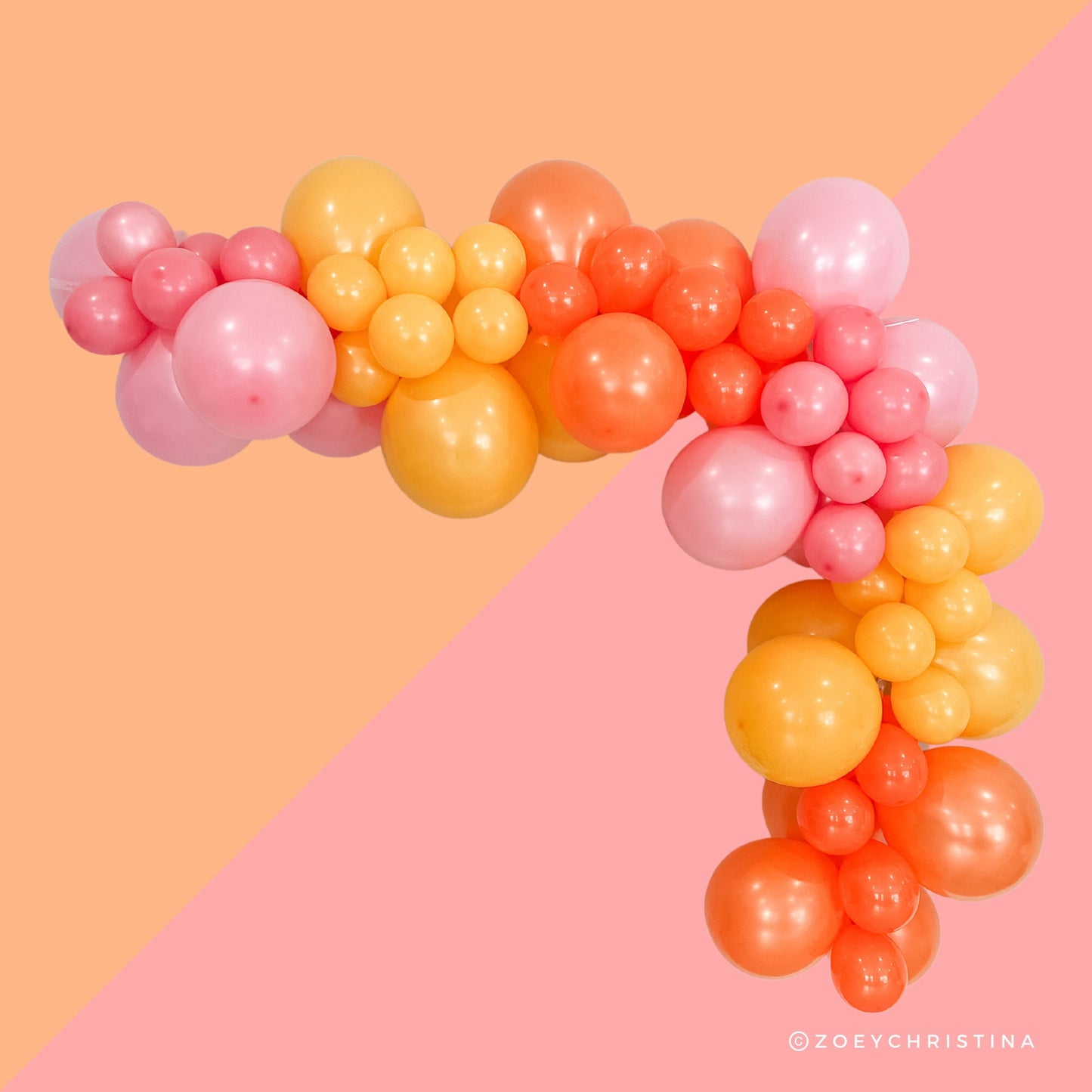Tropical Balloon Garland – Vibrant Mango Mirage Arch for Luau & Summer Parties