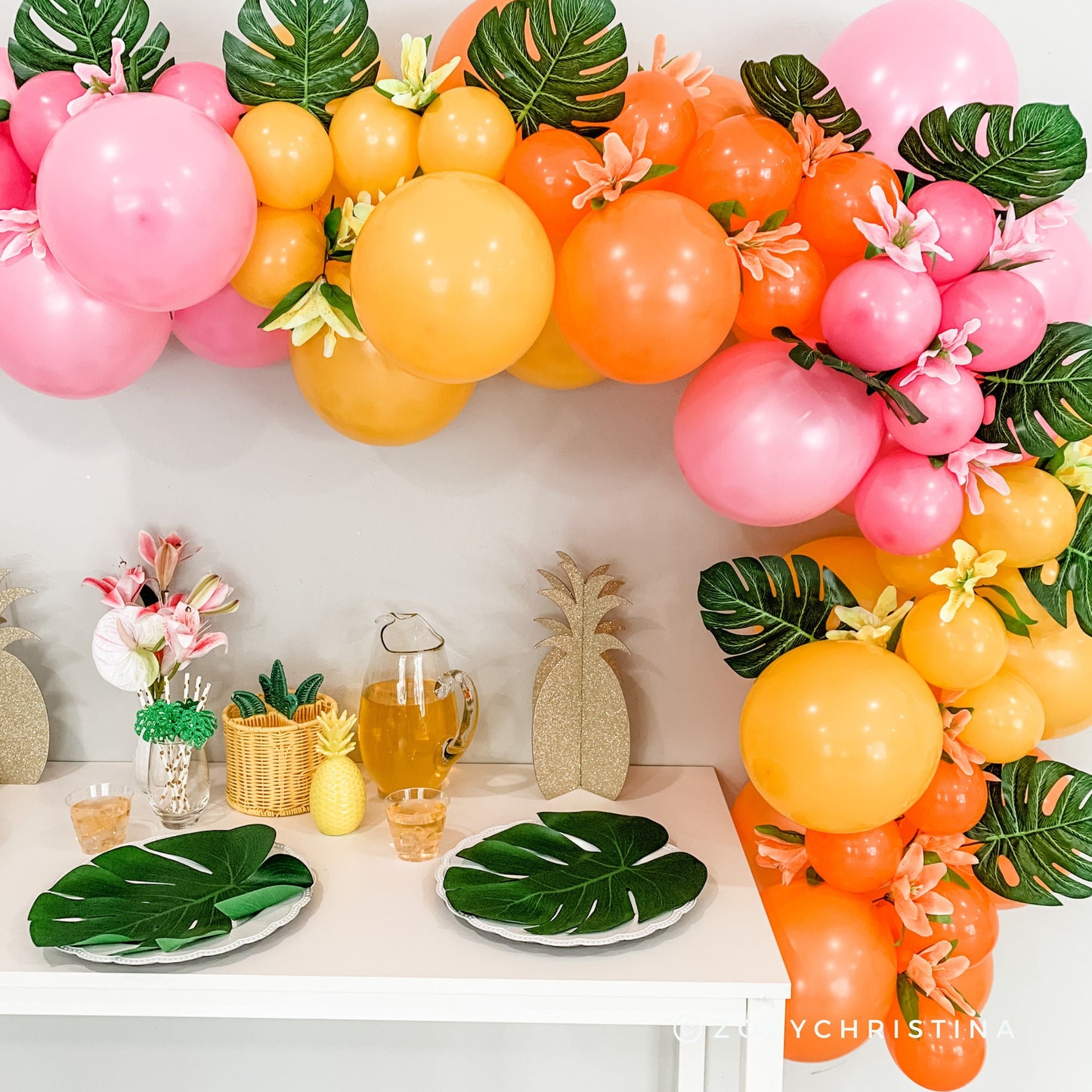 Tropical Balloon Garland – Vibrant Mango Mirage Arch for Luau & Summer Parties