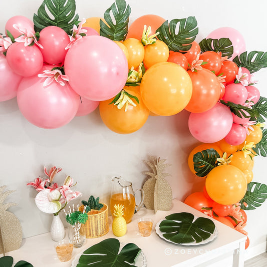Tropical Balloon Garland β Vibrant Mango Mirage Arch for Luau & Summer Parties