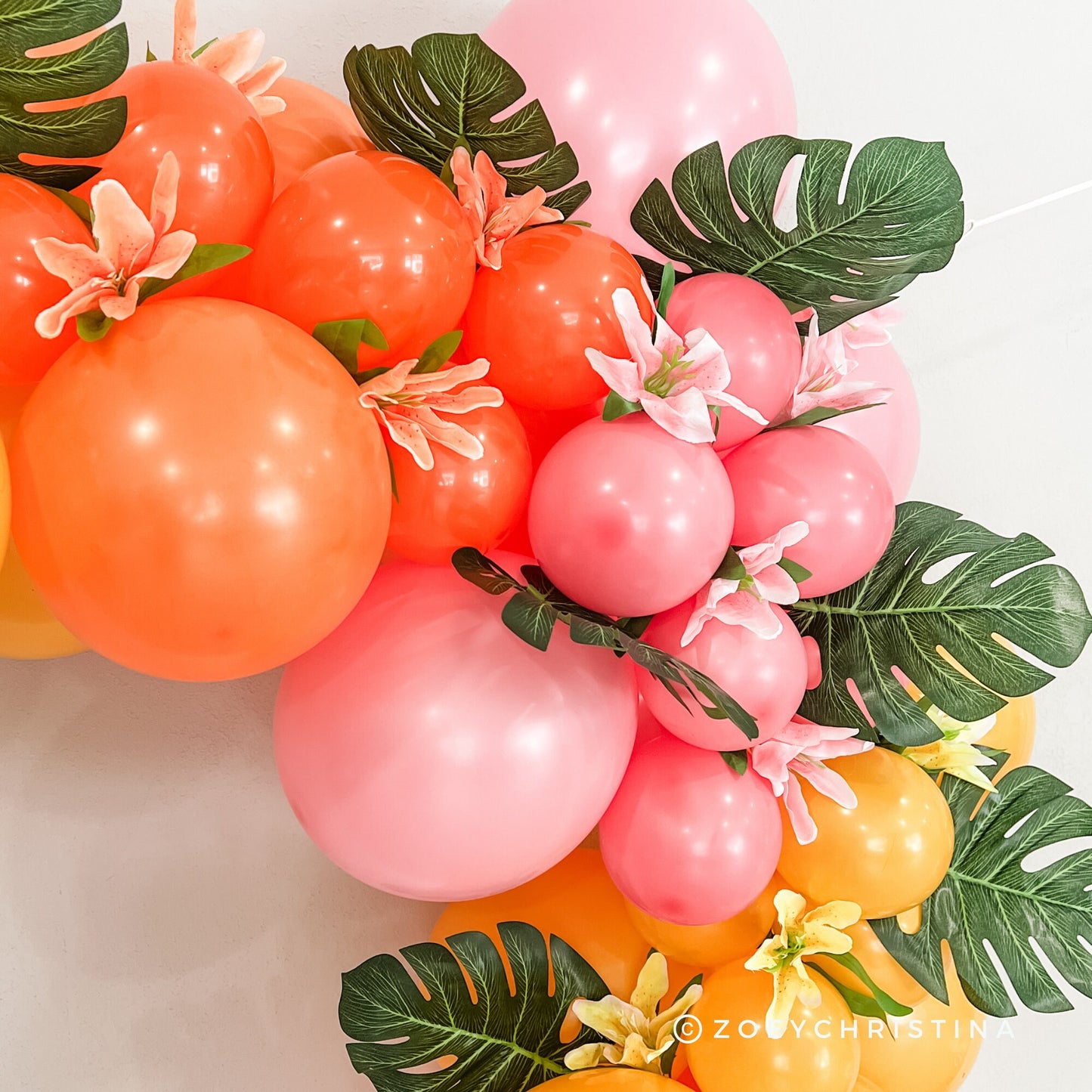 Tropical Balloon Garland – Vibrant Mango Mirage Arch for Luau & Summer Parties