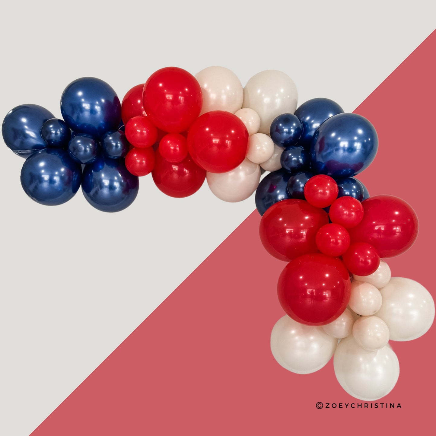 Baseball Balloon Garland Kit - Red, White & Blue for 4th of July, Sports Parties
