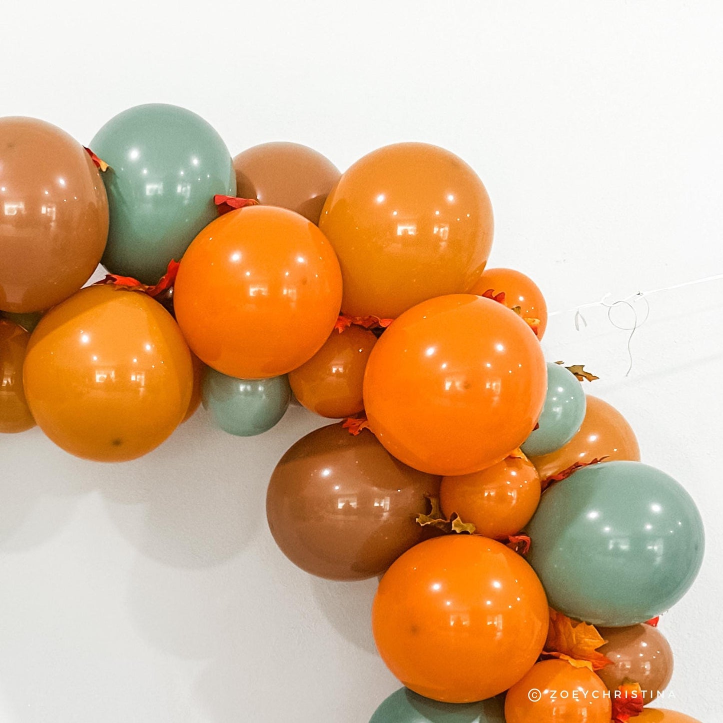 Pumpkin Pie Balloon Garland Kit - Autumn Oranges & Muted Fall Green