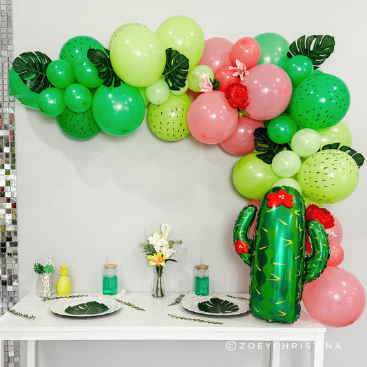 Cactus Blossom Balloon Garland Kit β Green & Pink Desert Party Decor