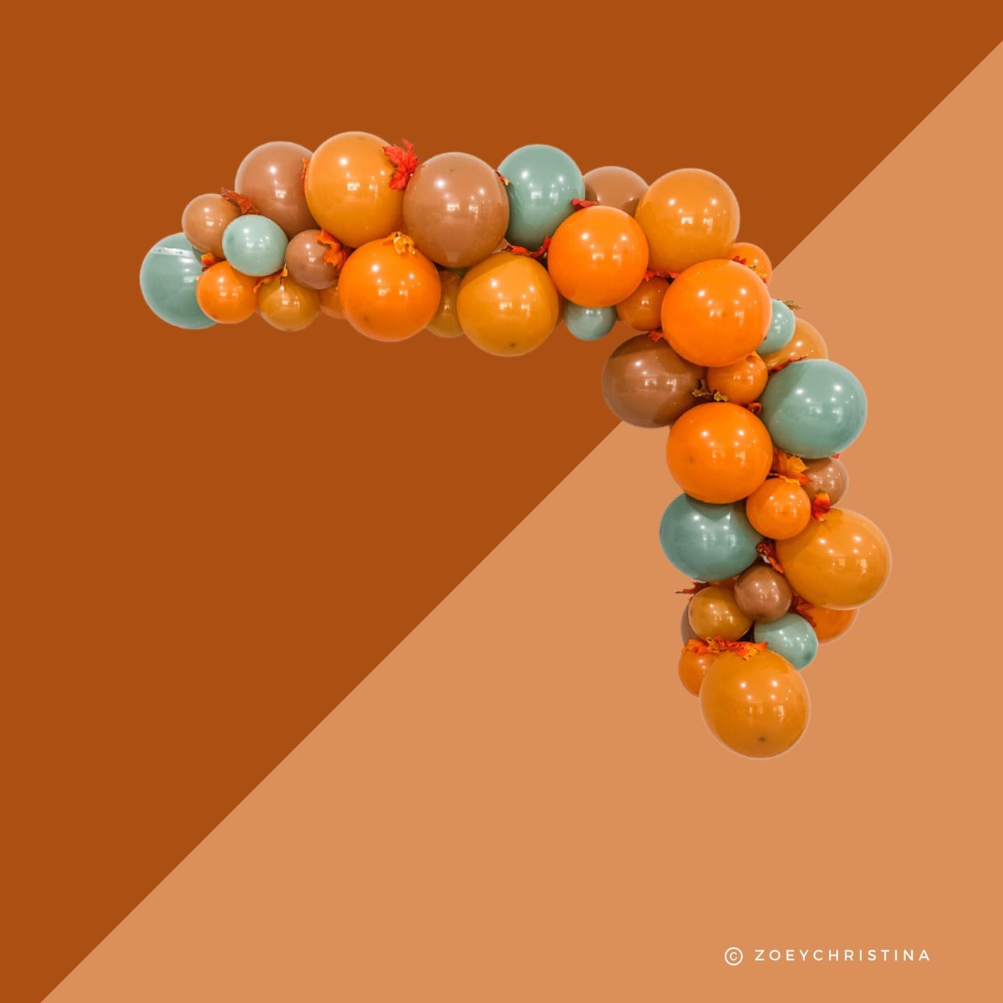 Pumpkin Pie Balloon Garland Kit - Autumn Oranges & Muted Fall Green