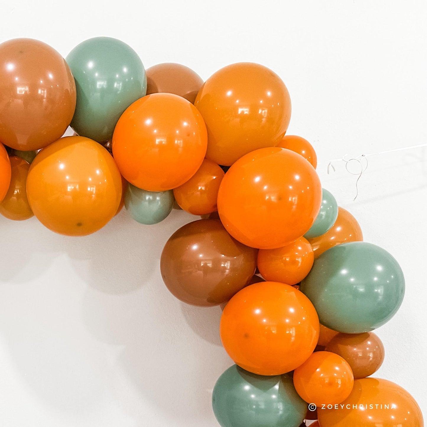 Pumpkin Pie Balloon Garland Kit - Autumn Oranges & Muted Fall Green