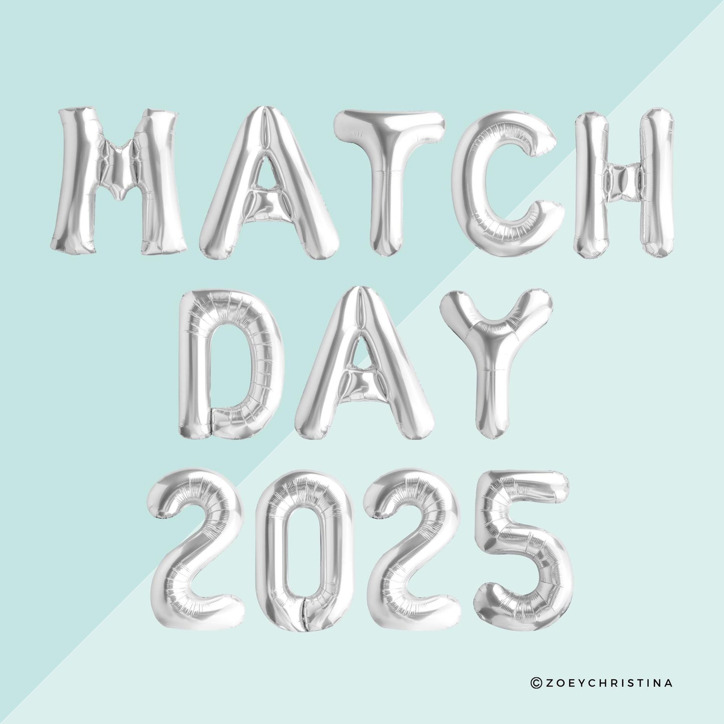 Match Day Foil Letter Balloons – 16” Air-Fill Only Residency Celebration Kit
