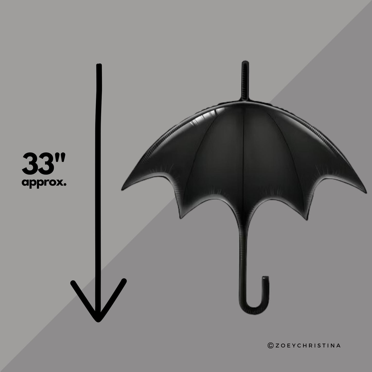 Black Umbrella Foil Balloon – Gothic Wednesday-Inspired Party Decor