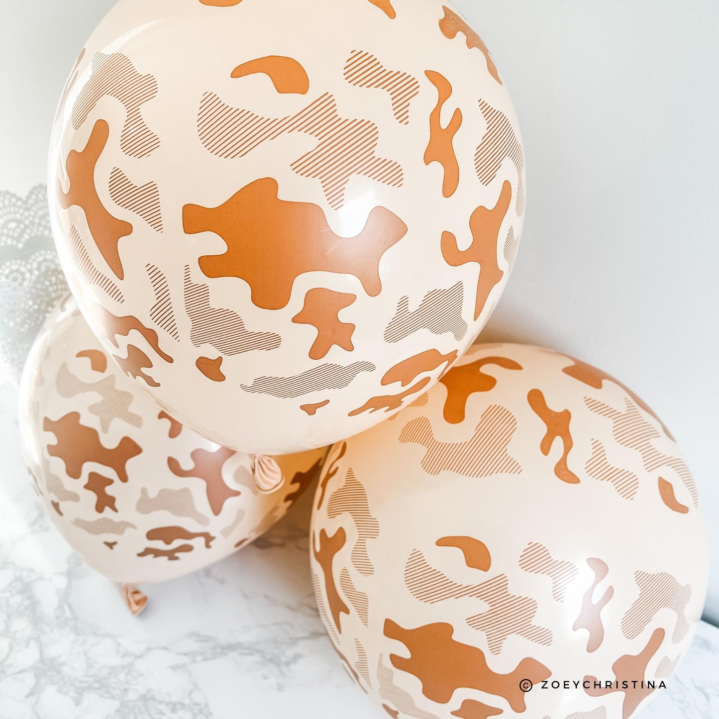 Cream & Brown Camouflage Balloon – Hunting & Outdoor Party Decor