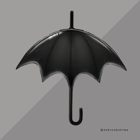 Black Umbrella Foil Balloon β Gothic Wednesday-Inspired Party Decor