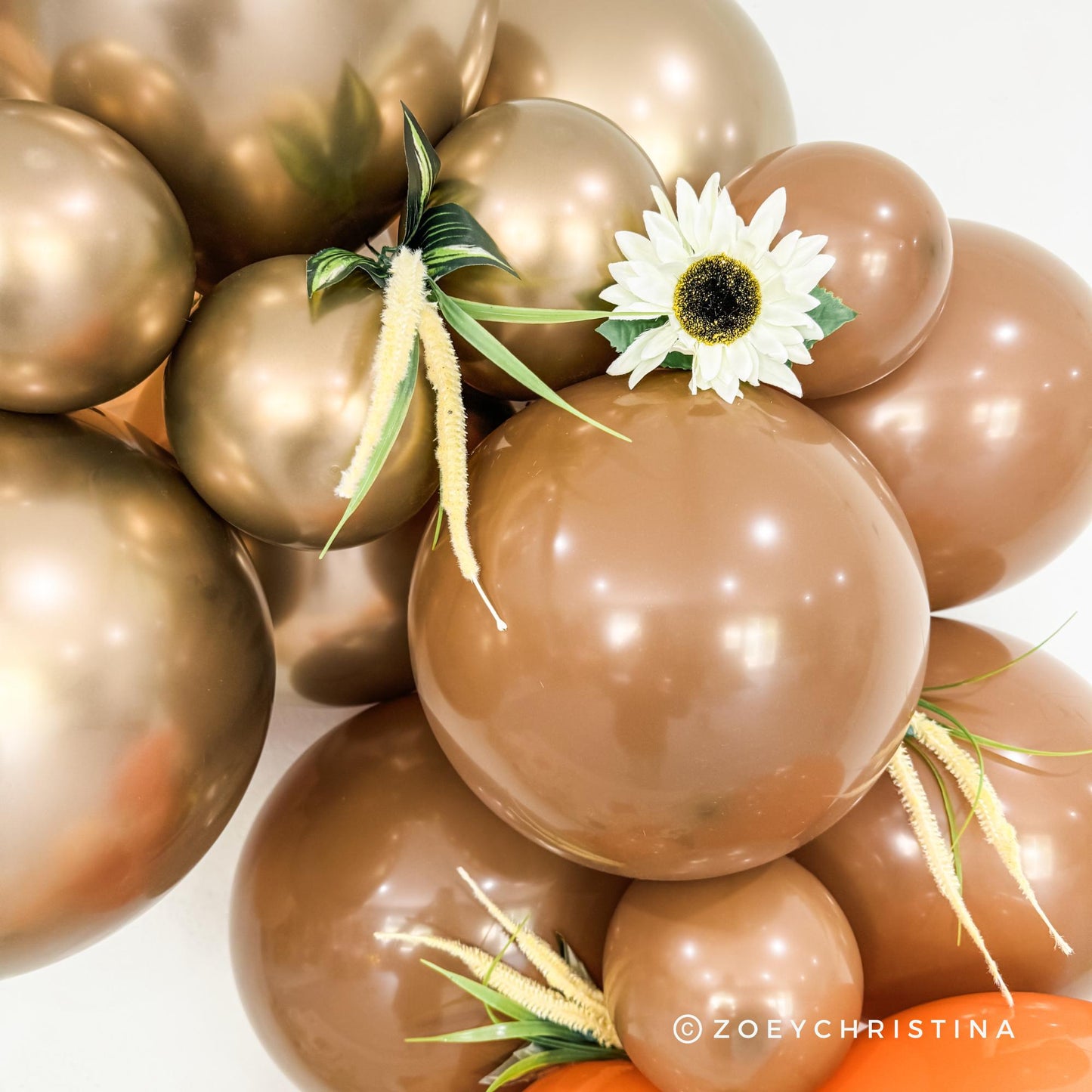 Pumpkin Spice Balloon Garland Kit – Fall-Themed Orange & Gold Party Decor