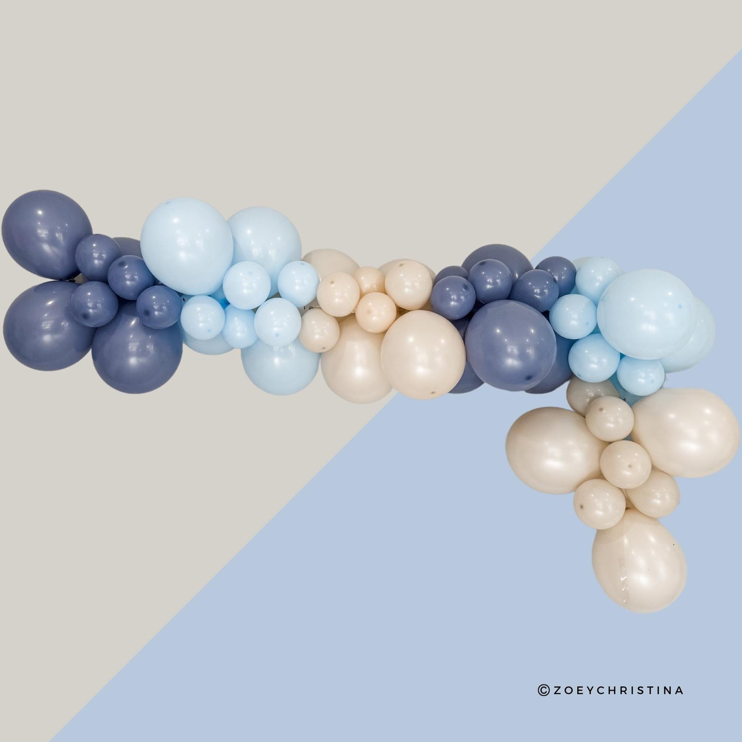 Elegant Dusty Blue Balloon Garland – Minimalist & Boho Baby Shower Decorations