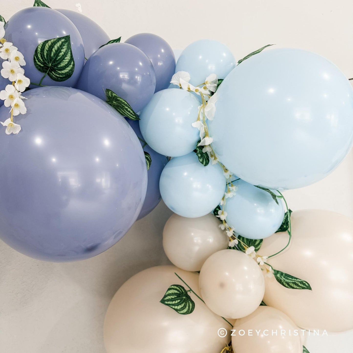 Elegant Dusty Blue Balloon Garland – Minimalist & Boho Baby Shower Decorations