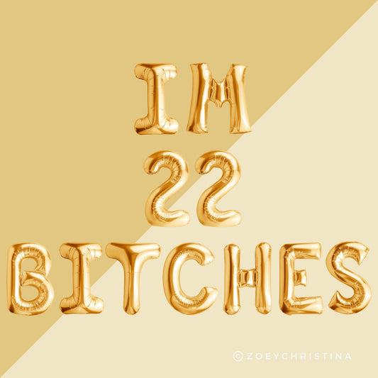 22nd Birthday Foil Letter Balloons – Fun & Trendy Birthday Banner