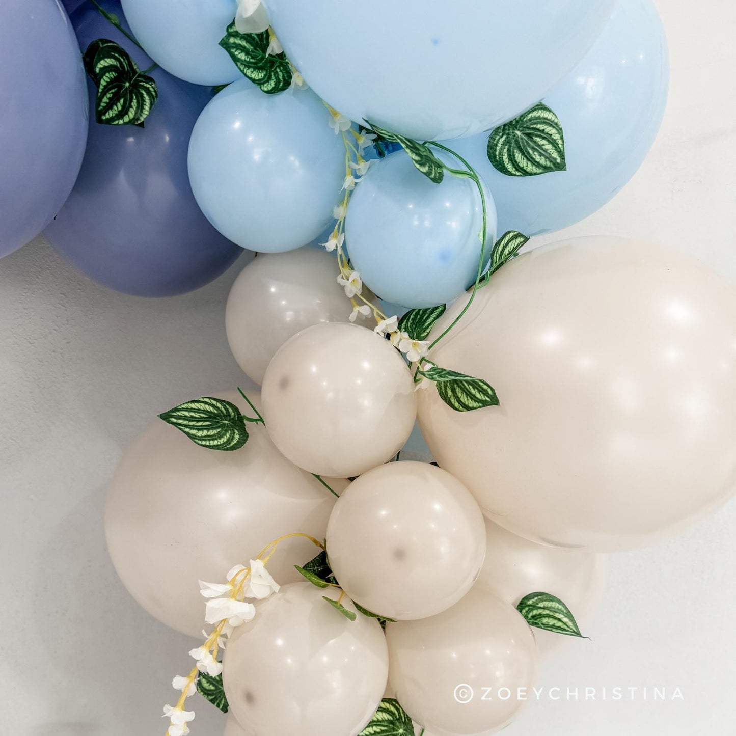 Elegant Dusty Blue Balloon Garland – Minimalist & Boho Baby Shower Decorations