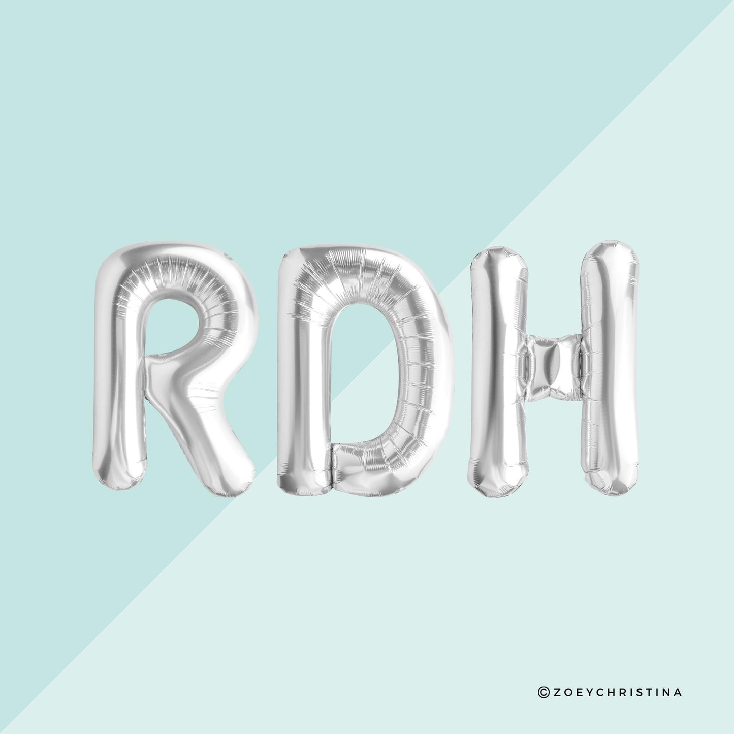 Dental-Themed Party Balloons – "RDH" & "Hygiene Queen" Foil Letter Kit