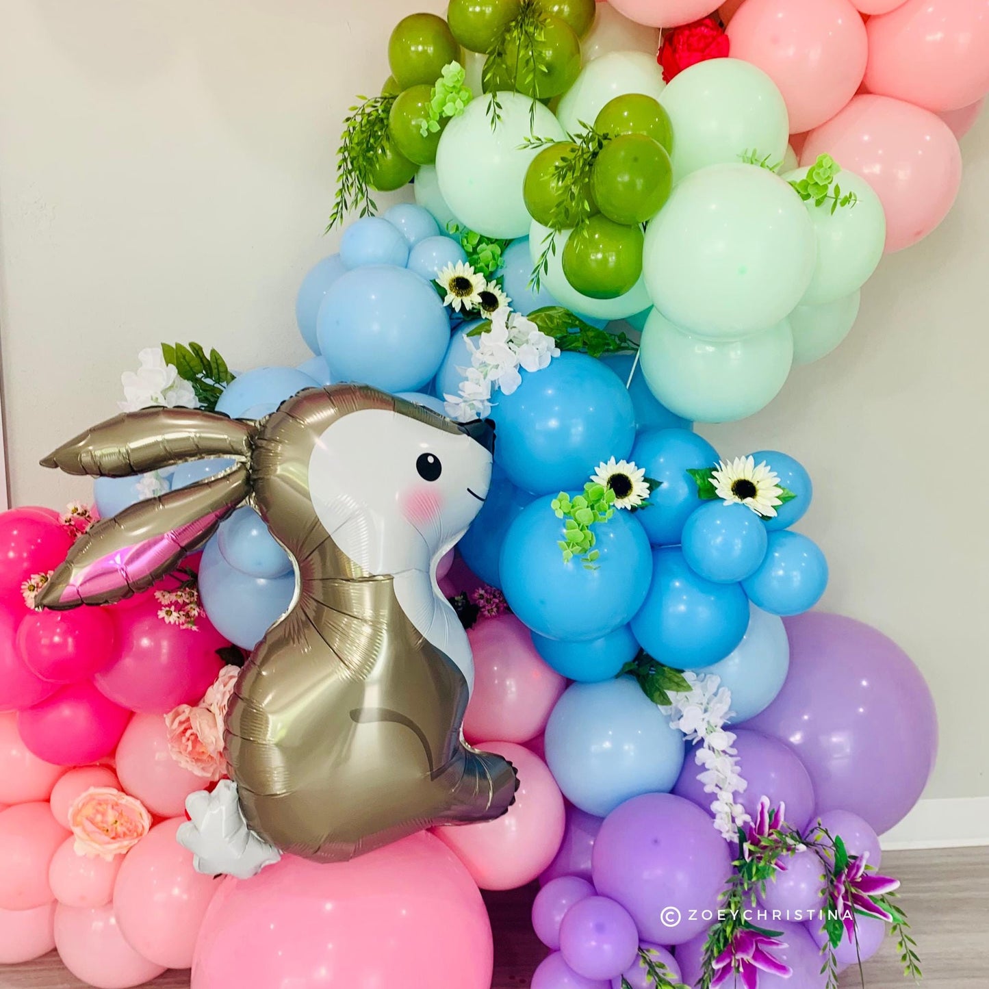 Woodland Bunny Foil Balloon – Easter & Baby Shower Decor