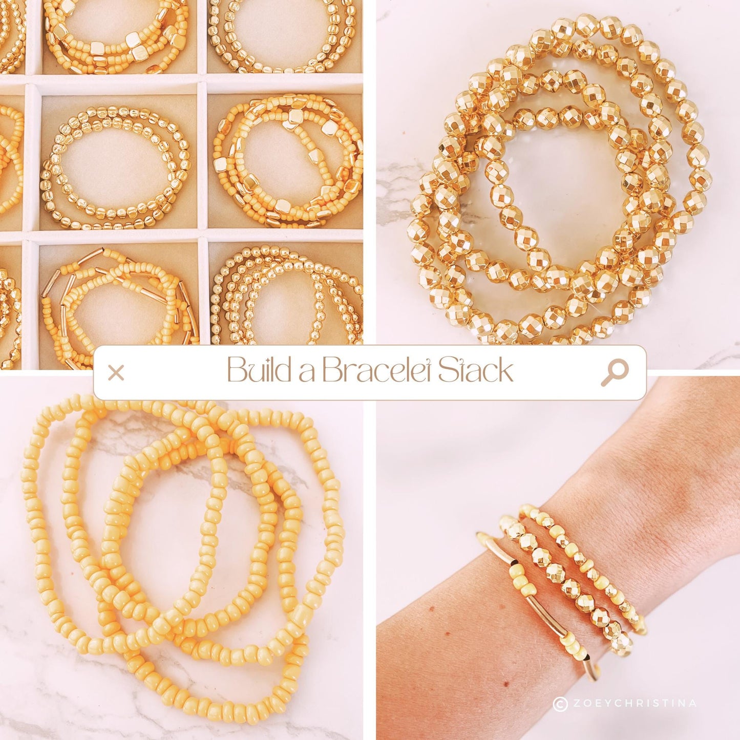 Orange and Gold Bracelet Stackable - Buildable Stacking Bracelet Unique Layered Look