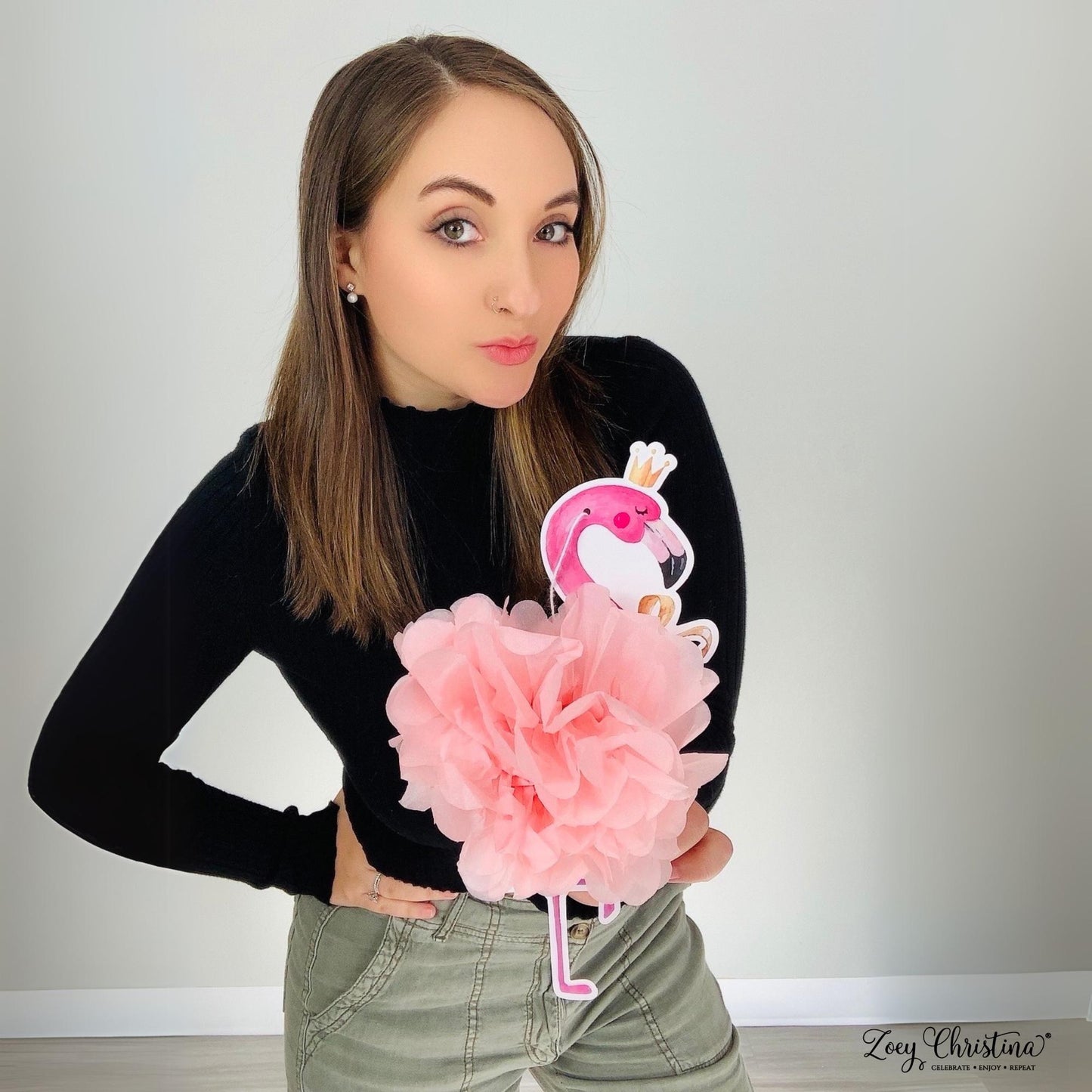 Flamingo Pom Pom hanger 4 Pack - Bachelorette Party Balloon decor, Flamingo decorations, Tropical last splash party Summer ideas