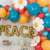 Vintage Groovy Balloon Arch – Dark Retro Colors with Foil Daisy Balloons