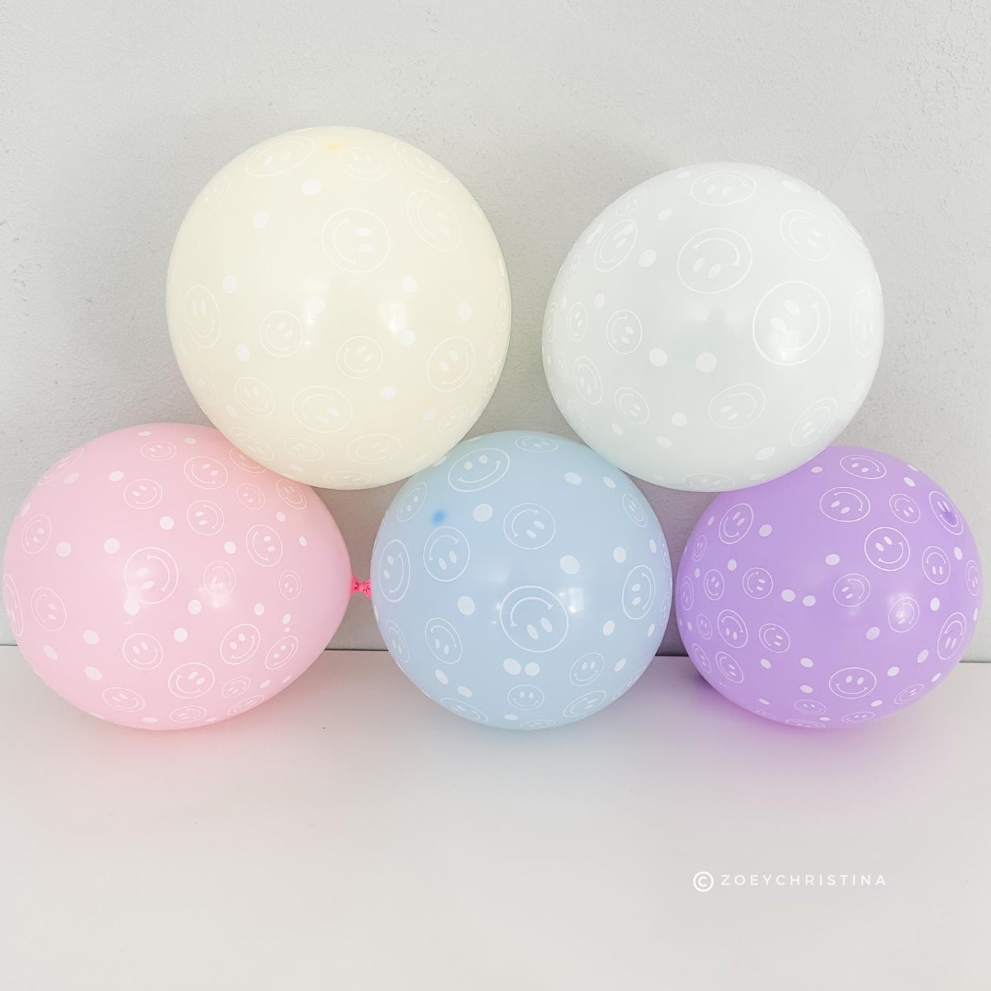 Smiley Face Pattern Balloons – Cute Pastel Party Decorations