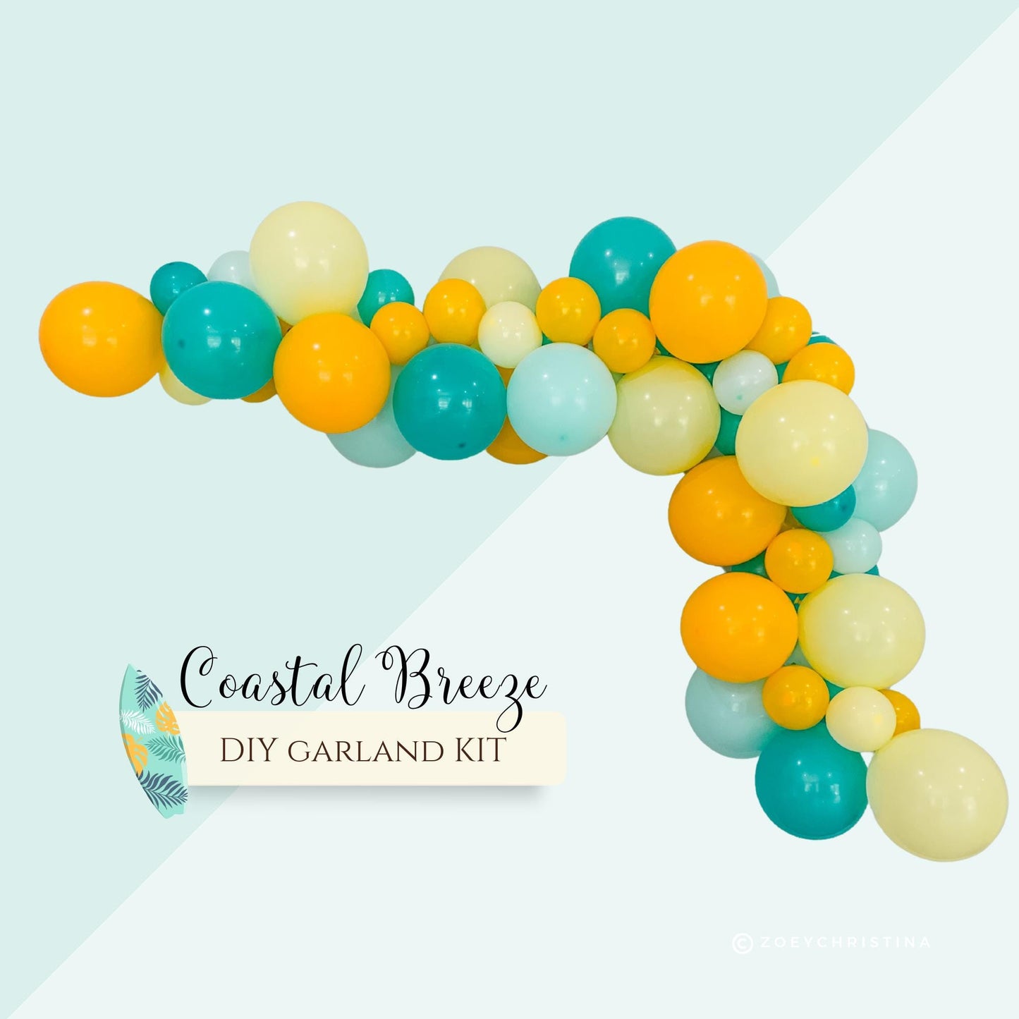 Beachy Balloon Garland – Summer Party Decor with Cool Coastal Colors