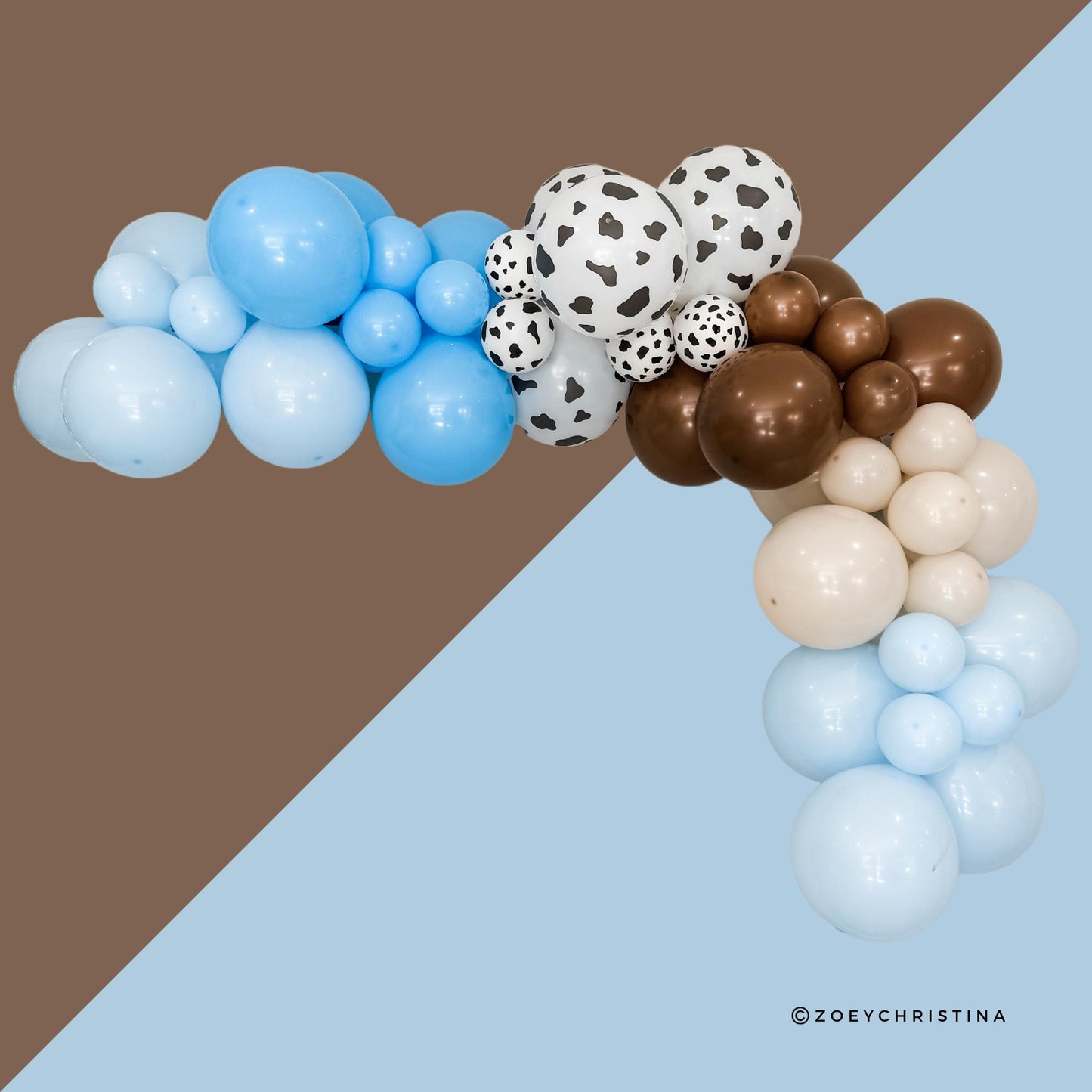 Little Cowboy Balloon Garland Kit – Western-Themed Brown & Blue Balloon Arch