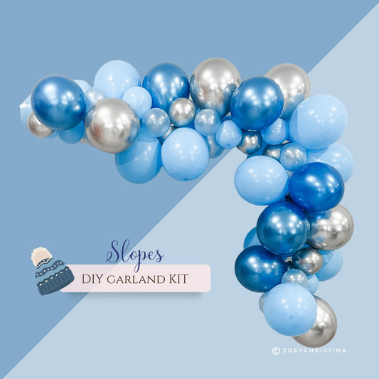 Last toast on the slopes theme - Blue Decor for Boy Baby Showers, Blue Themed Bachelorette Parties, Gender Reveal, Ice Snow and Celebrations
