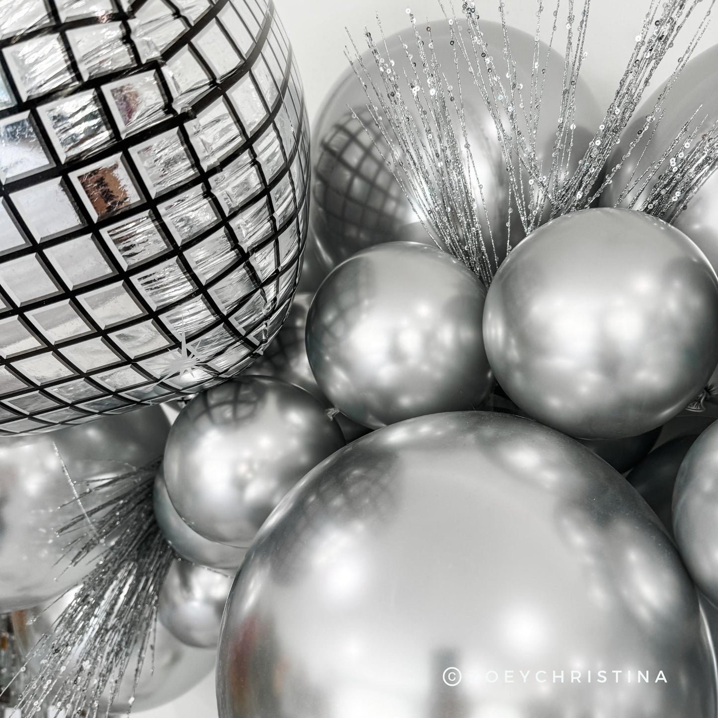 Last Disco Bachelorette Balloon Garland Silver Mirror Disco Bachelorette Balloon Arch Bachelorette Party Space Cowgirl Disco Ball Arch