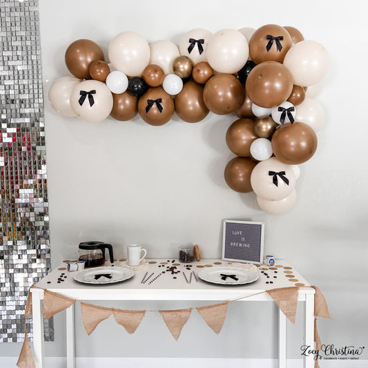 Love is Brewing Bridal Shower Decor – Love is Brewing Bachelorette Theme - Neutral Brown & Cream Party Decor