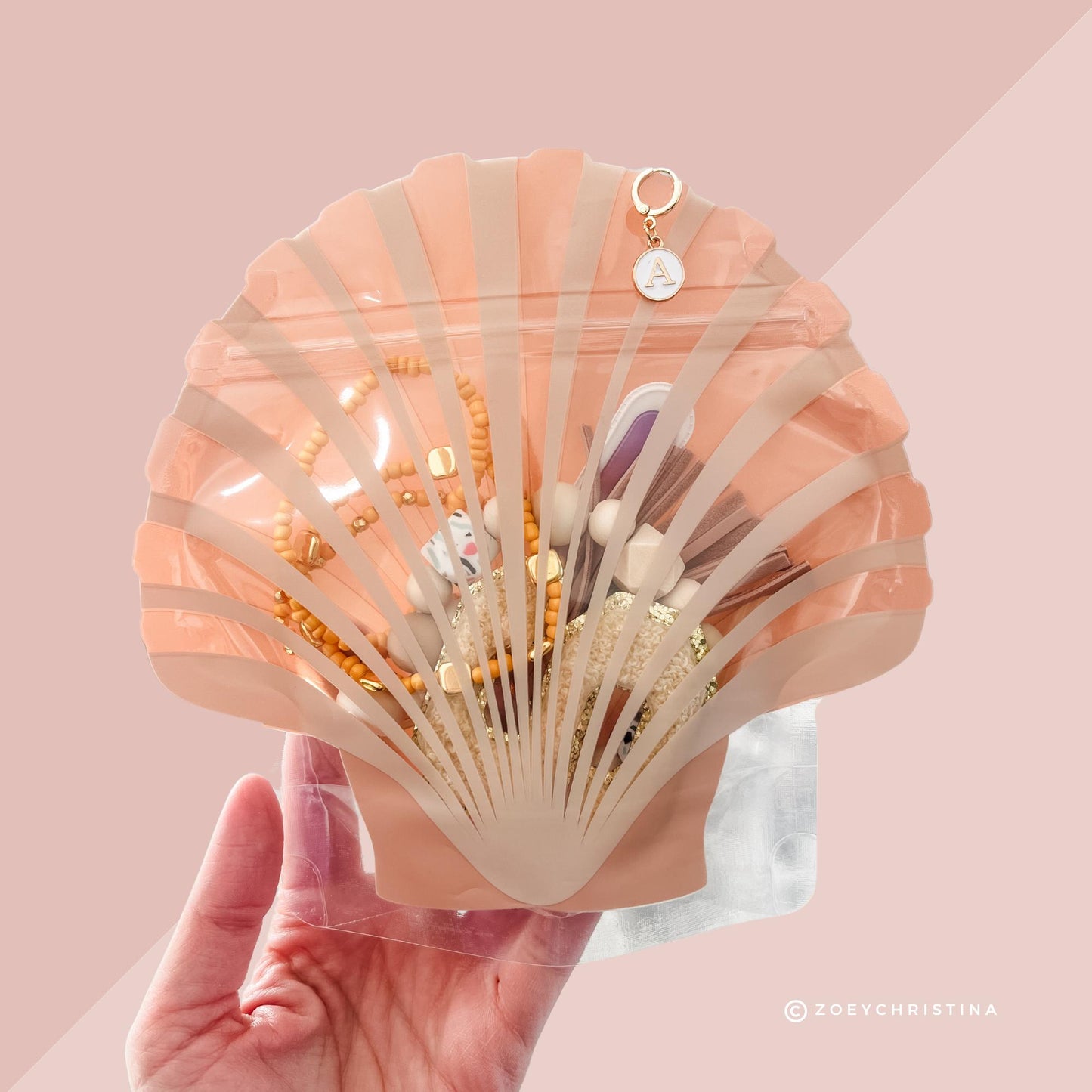 Tropical Themed Seashell Pouch – Beach Wedding & Bridesmaid Favor Gift Bag, Hangover recover kit bag - Last Toast on the Coast Bachelorette