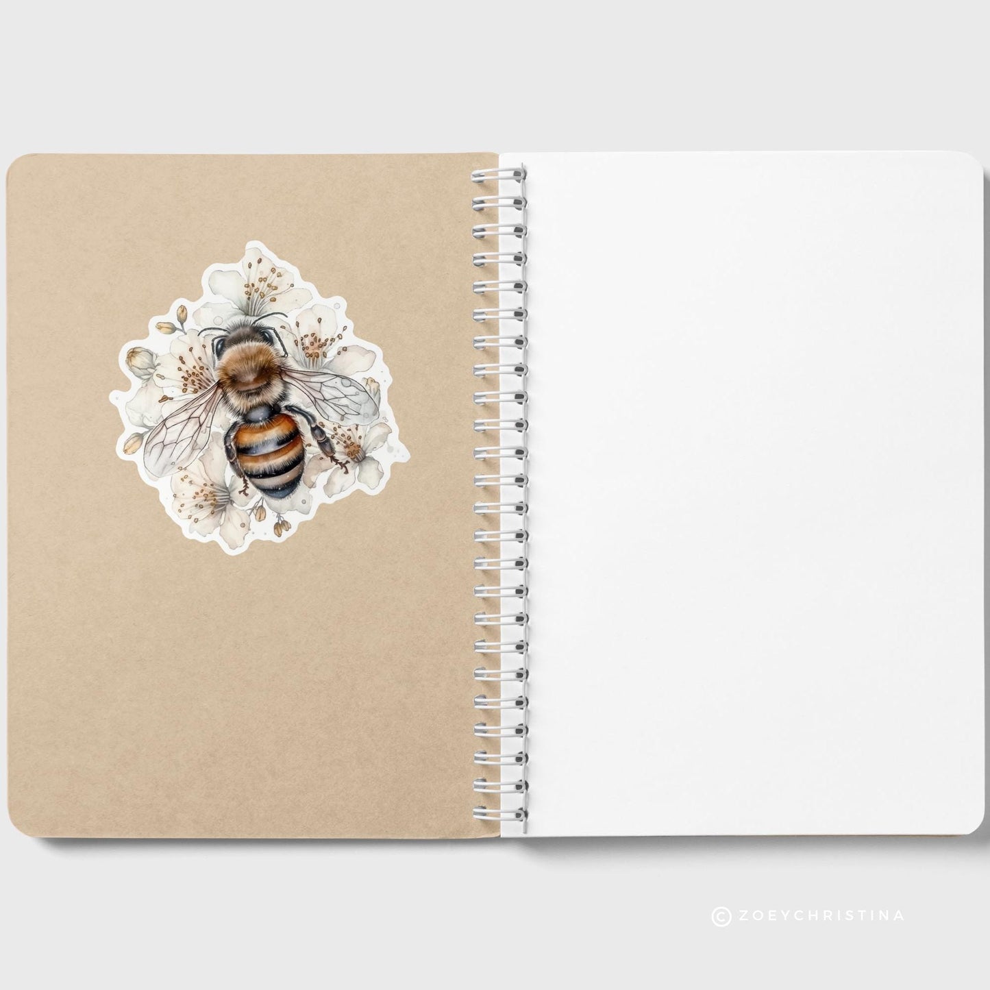 Bee Floral Vinyl Sticker β Bee Stickers for goodie bags - Bee collection Gifts - Bumblebee Waterproof & Durable - Cottagecore laptop sticker