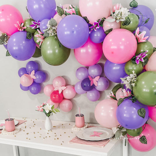 Enchanted Garden Fairycore Balloon Garland Kit Party Decorations - Fairy Birthday Party Supplies - Spring Bridal Shower Brunch decor - Tea