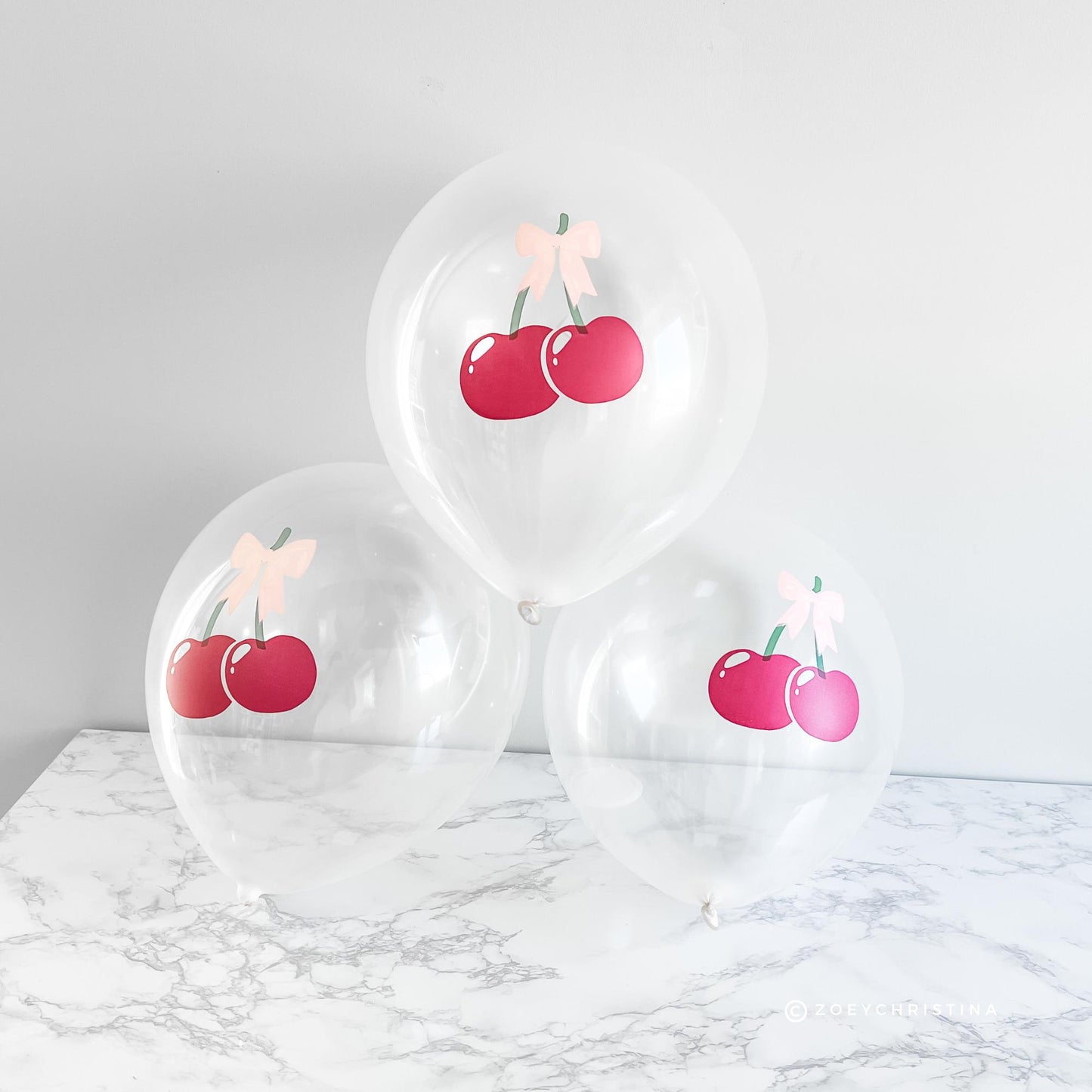 She's the Cherry on top Bridal Shower Pink Bow Coquette - Cherry Themed Balloon bouquet - for Bachelorette, Birthdays, Baby Showers