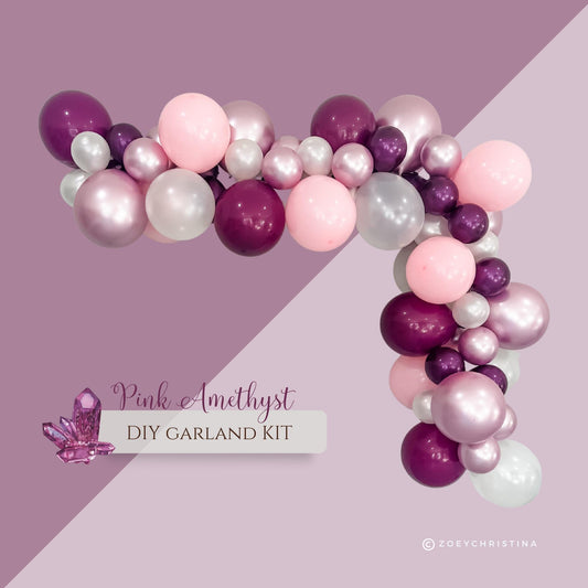 Pink Amethyst Balloon Garland Kit - Pink & Purple Party Decor for Bachelorette Parties, Sleepovers, 21st Birthdays