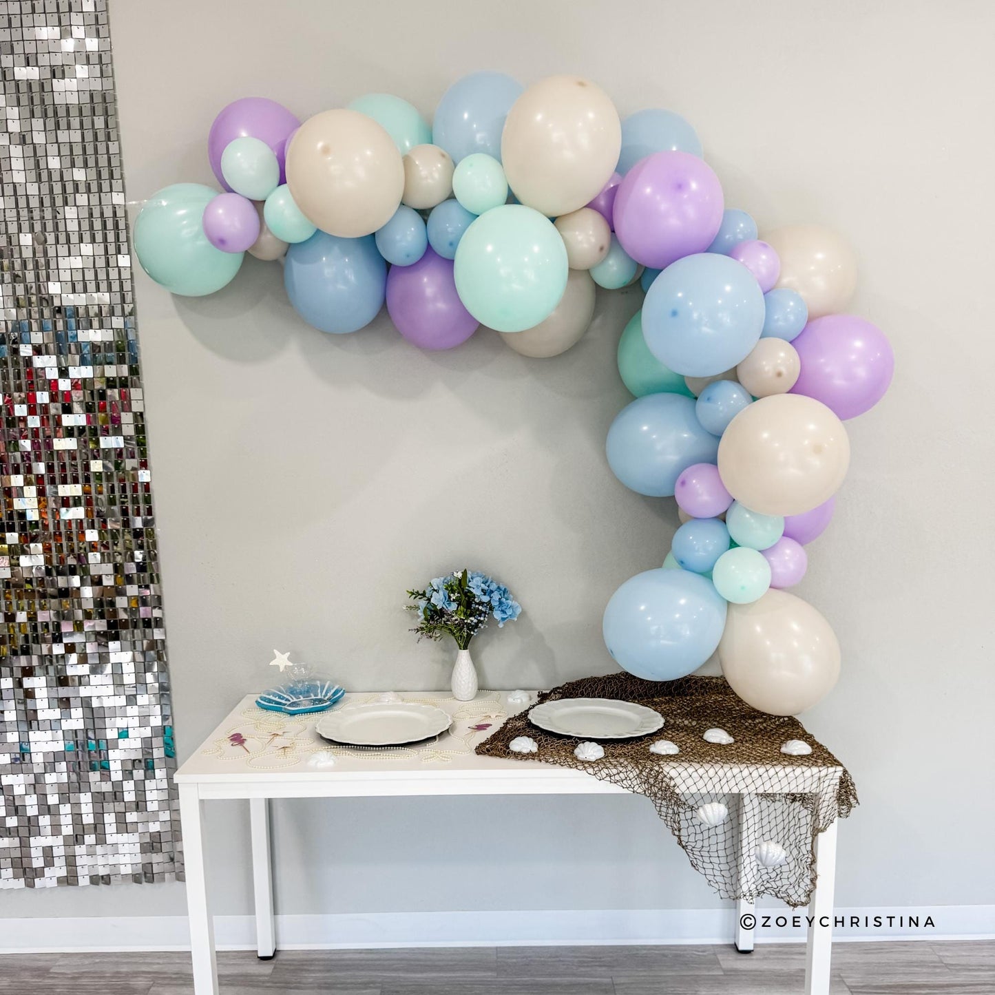 Seashells and wedding bells bachelorette party balloon banner - Bridal Shower themed decorations - Beach wedding theme - Coastal engagement