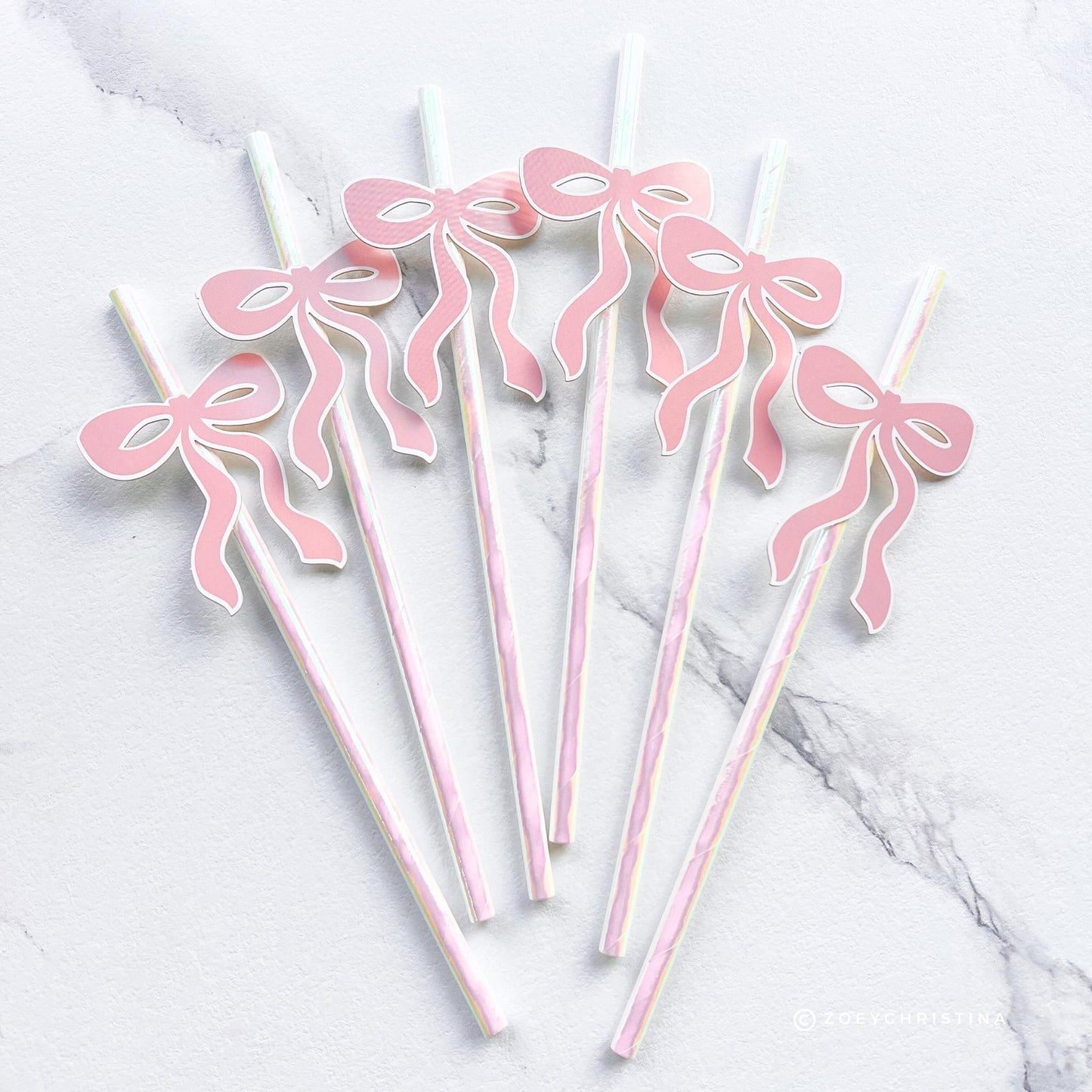 Cherry Pink Bow Paper Straws – Party Straw Drink Stirrers Cherry on top | Girly Birthday, Bachelorette and Sweet Theme Decor