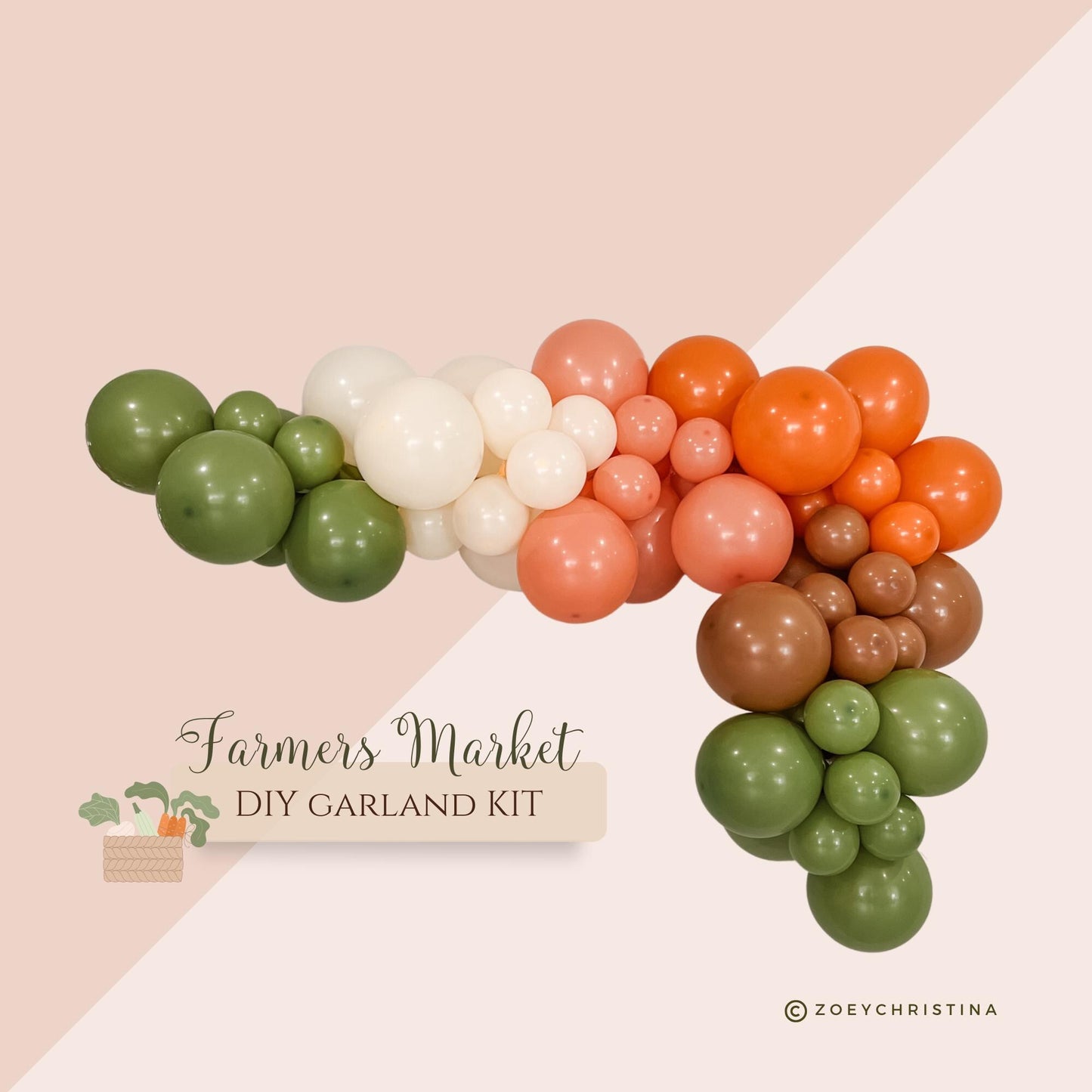 Farmer’s Market Balloon Garland Kit - Farmers Market Bridal shower Decor - Farmers Market Baby Shower Party theme ideas - Vegetable theme