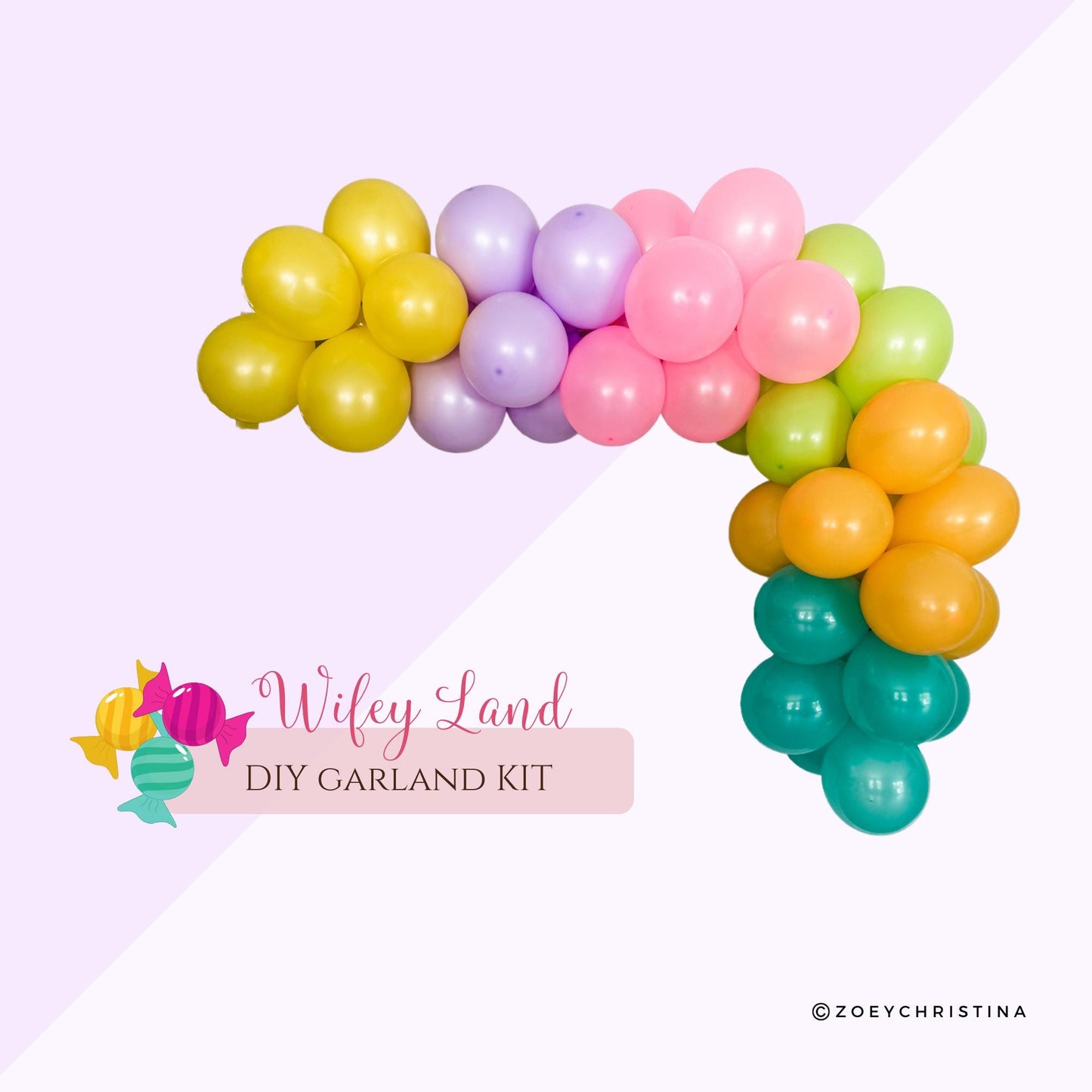 Candy themed party decorations - Wifey Land Candy-Themed Balloon Garland Kit – Colorful for Bachelorette, Kids’ Birthdays, Baby Showers