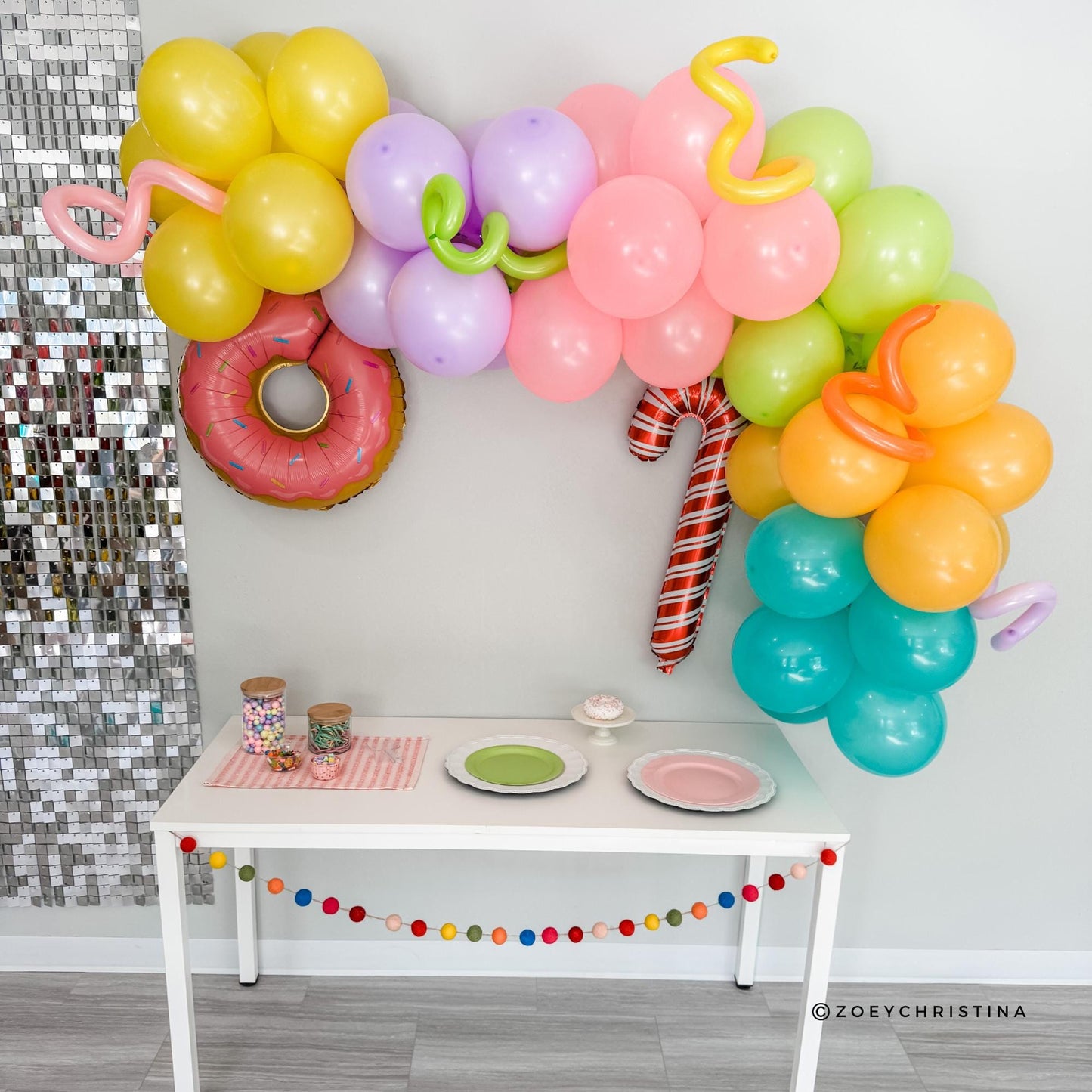 Candy themed party decorations - Wifey Land Candy-Themed Balloon Garland Kit – Colorful for Bachelorette, Kids’ Birthdays, Baby Showers