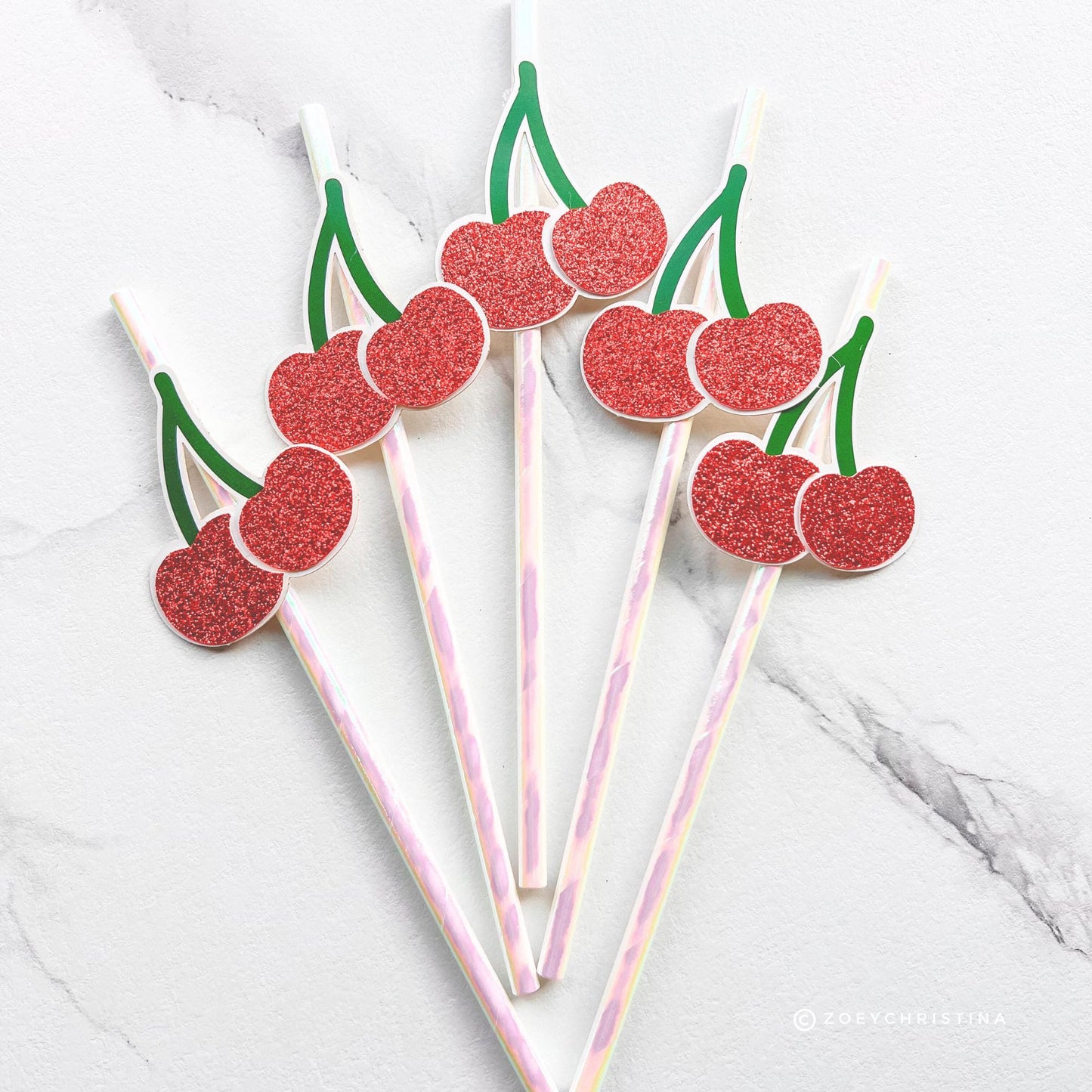 Cherry Pink Bow Paper Straws – Party Straw Drink Stirrers Cherry on top | Girly Birthday, Bachelorette and Sweet Theme Decor